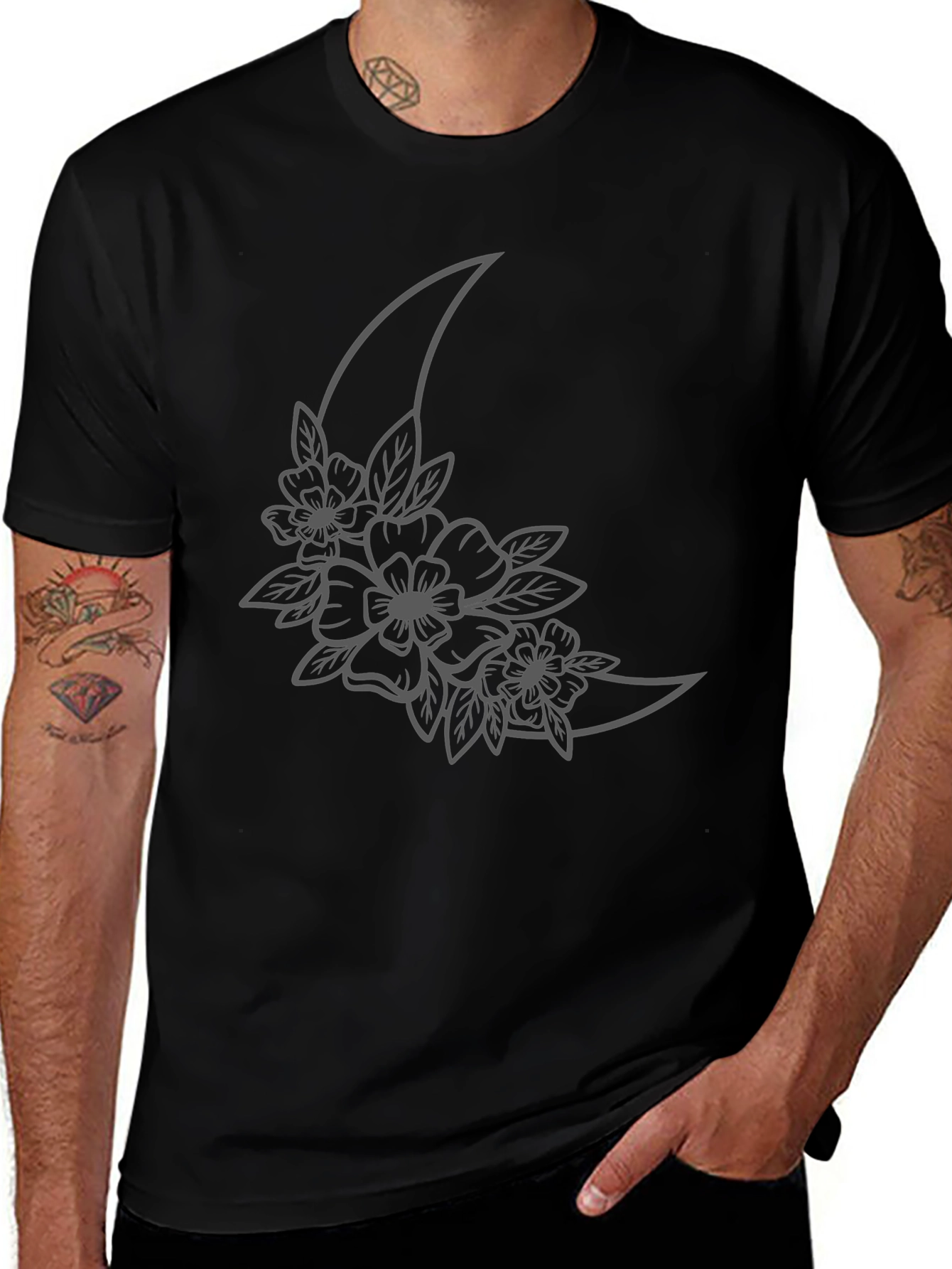Moon Floral Graphic T-Shirt