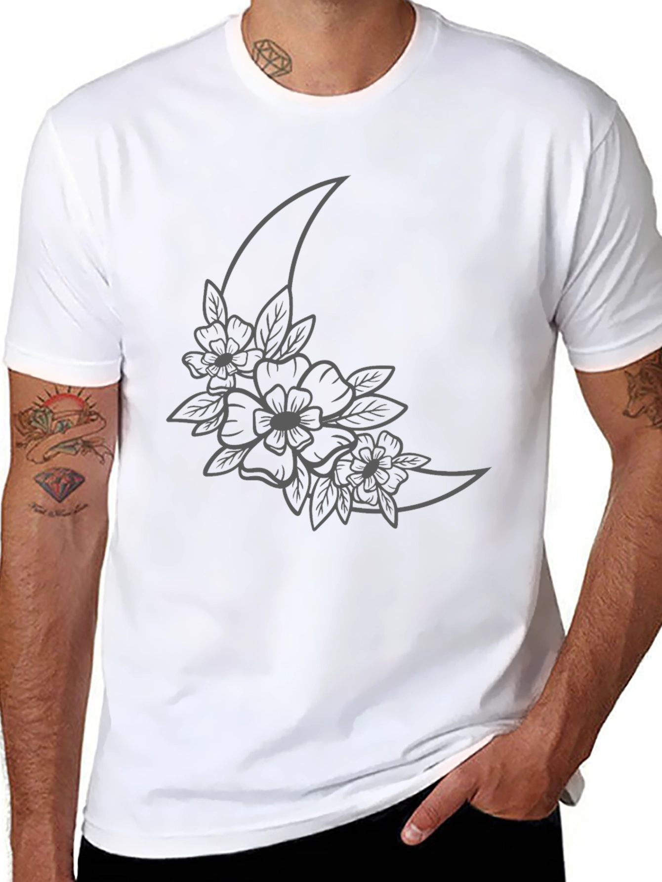 Moon Floral Graphic T-Shirt