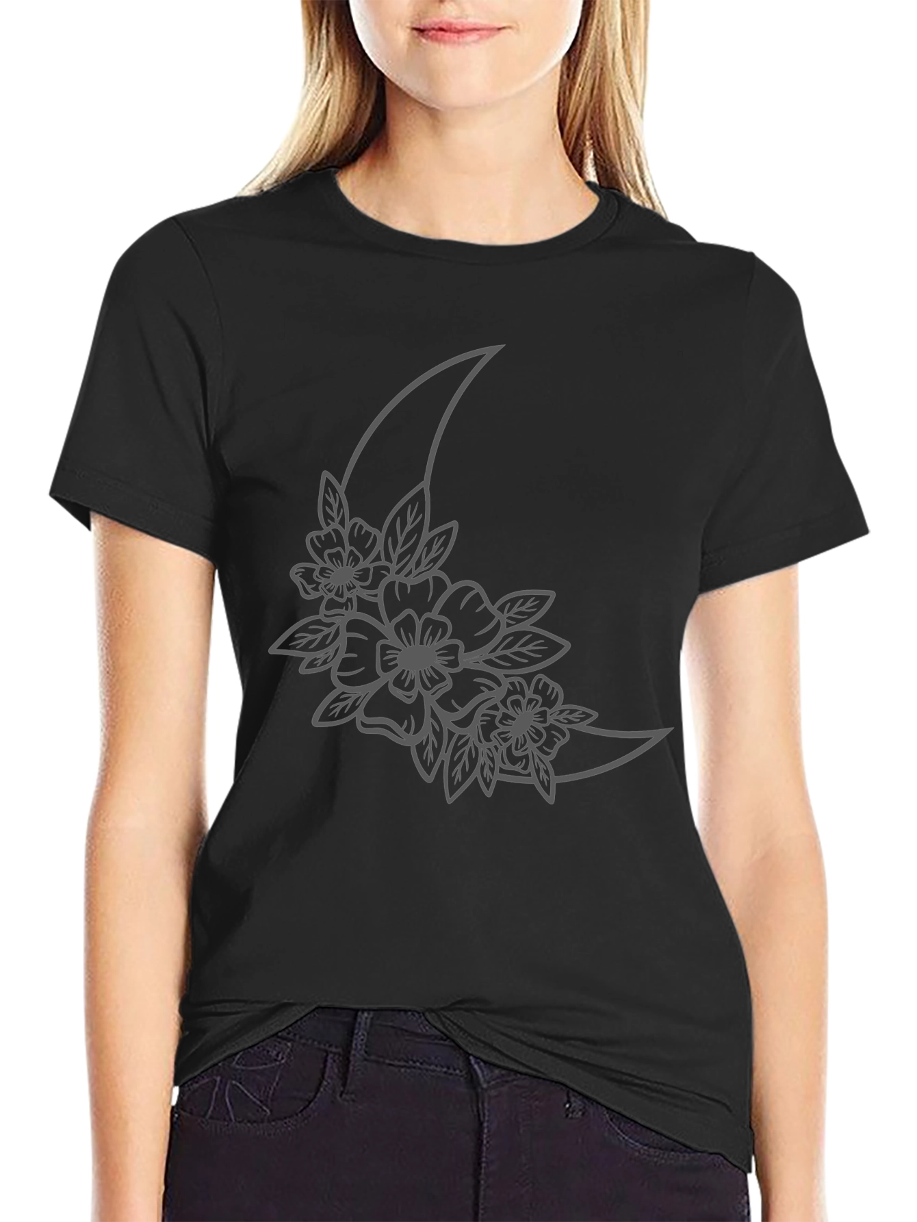 Moon Floral Graphic T-Shirt