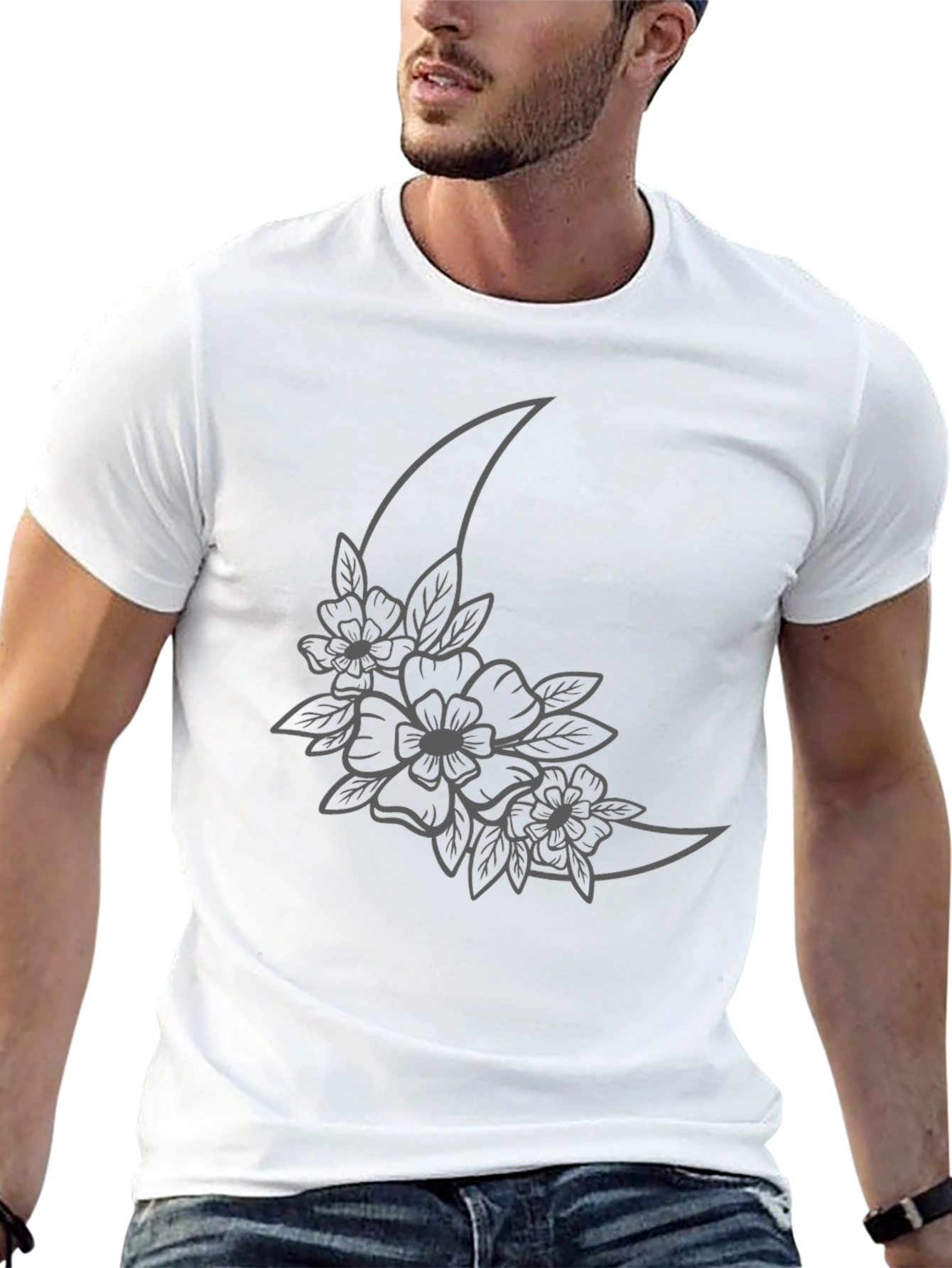 Moon Floral Graphic T-Shirt