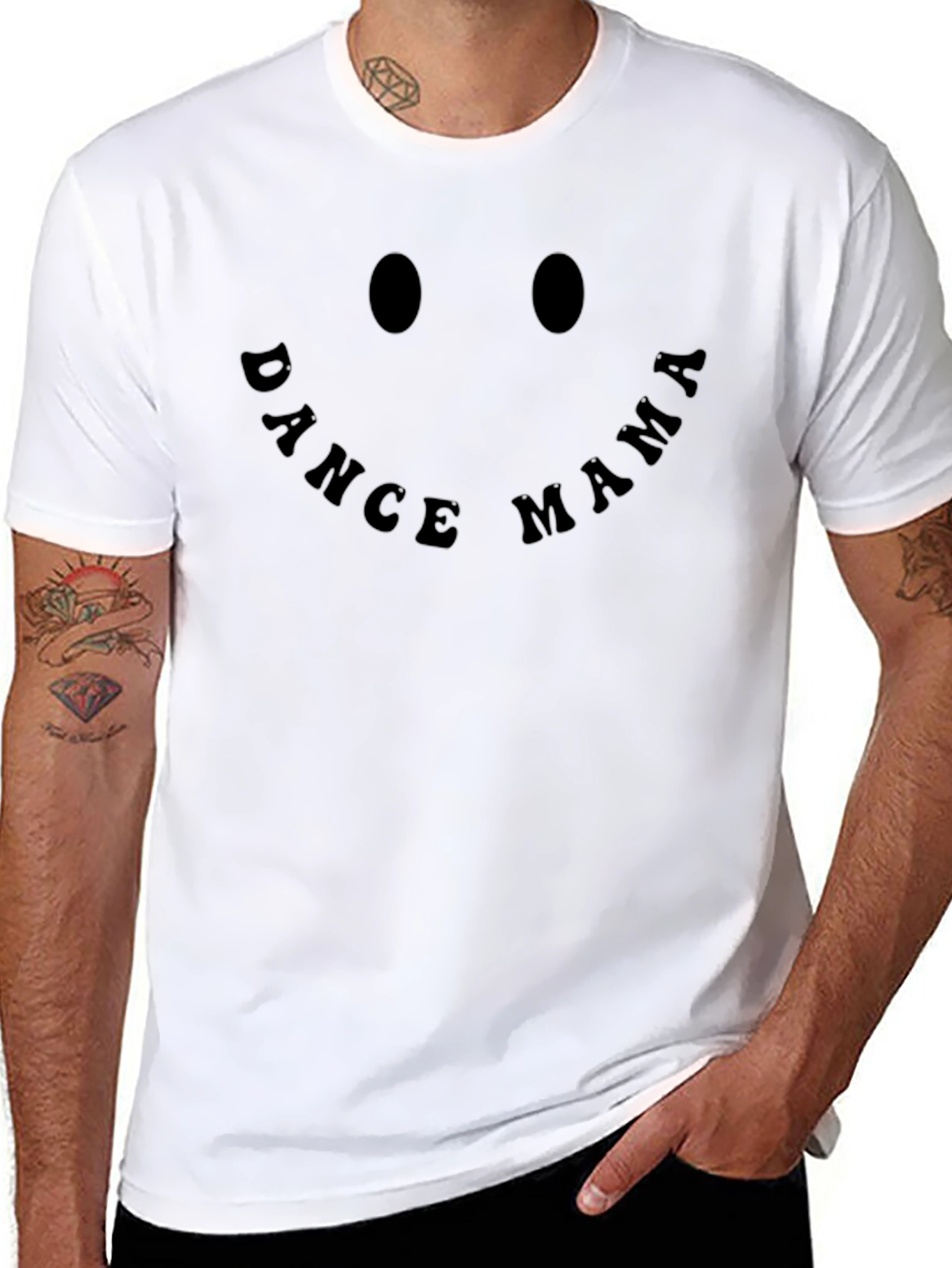Dance Mama Smiley Face Black T-Shirt