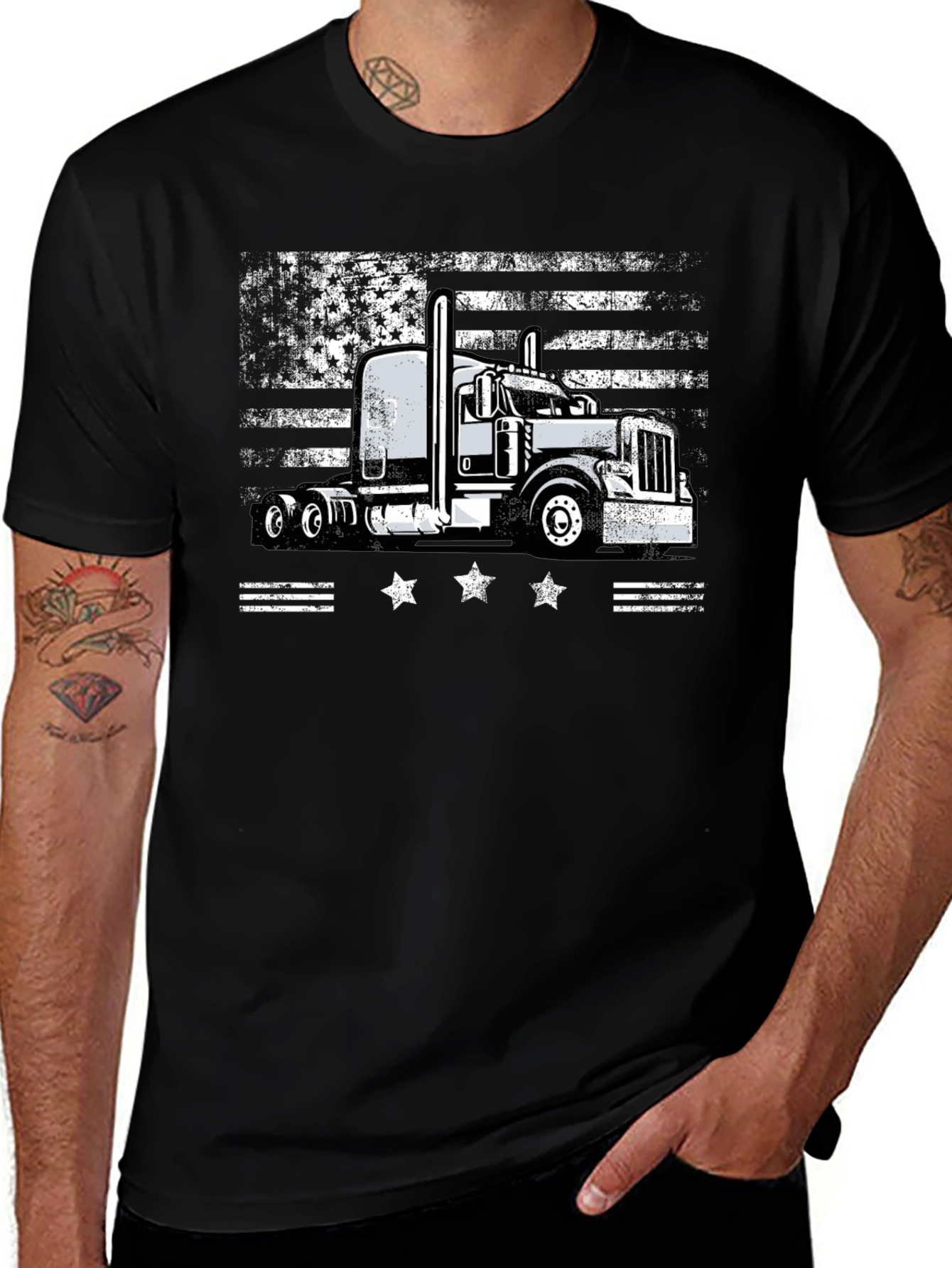 Trucker American Flag T-Shirt