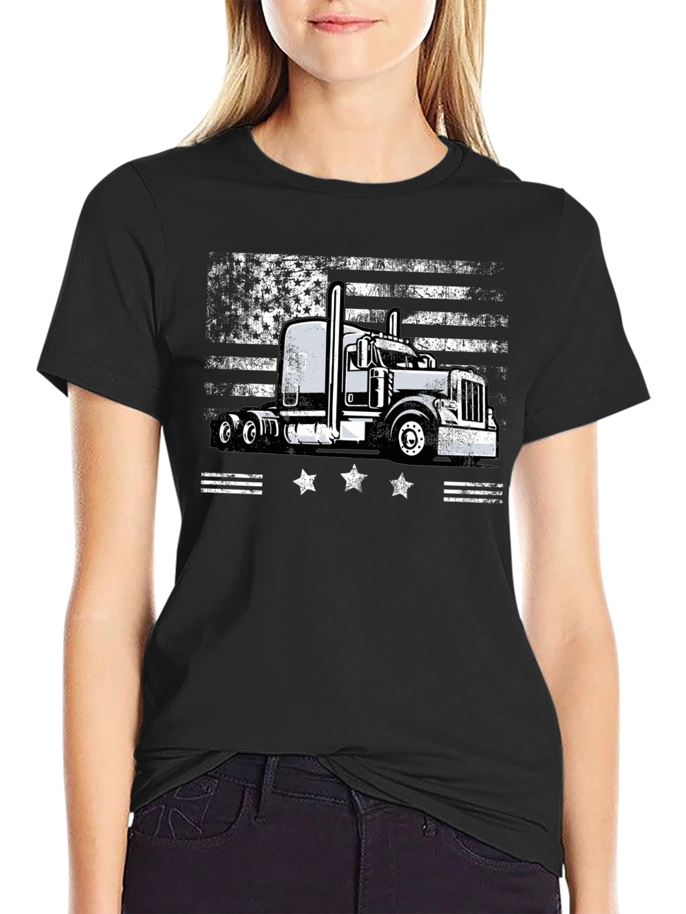 Trucker American Flag T-Shirt