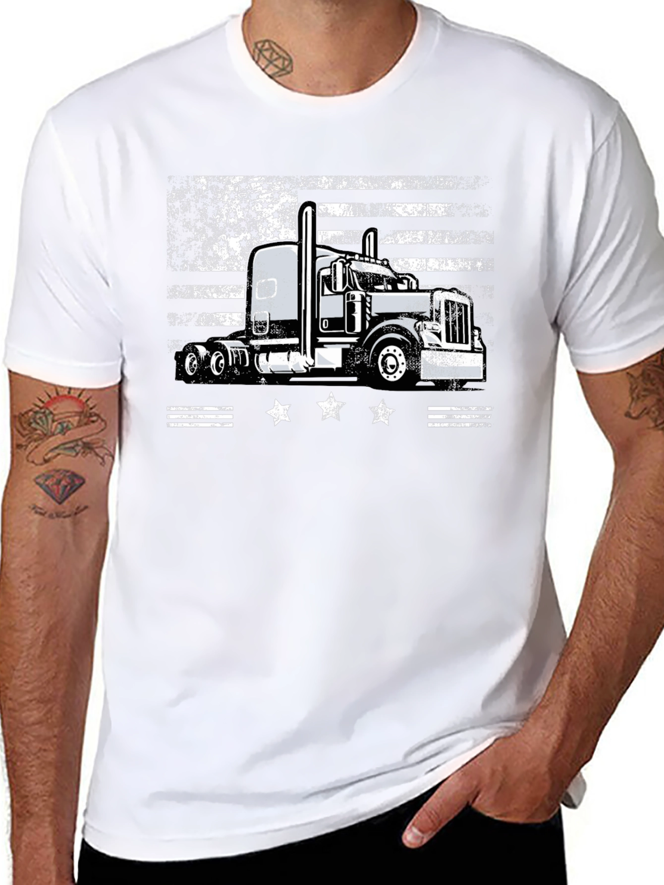 Trucker American Flag T-Shirt