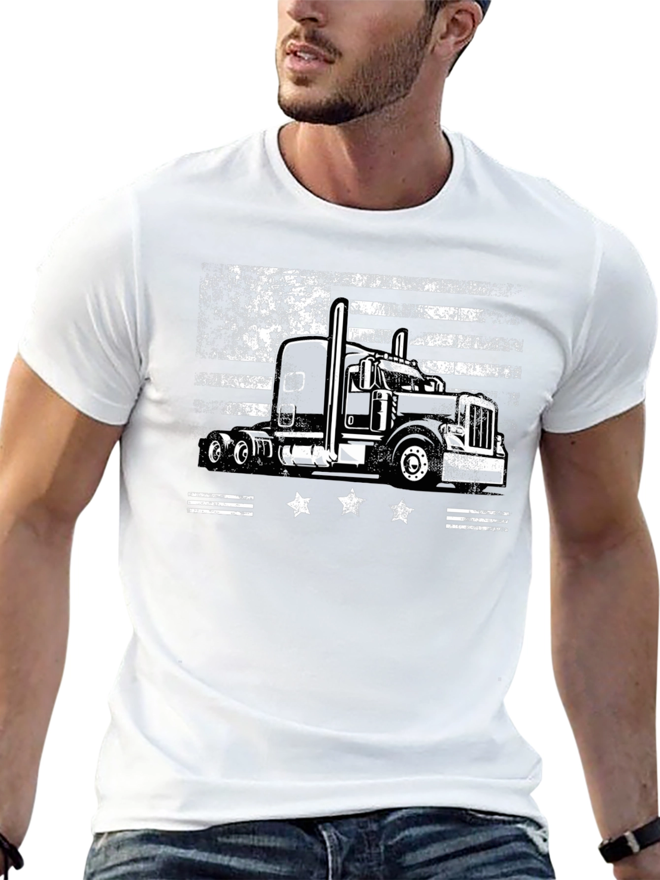 Trucker American Flag T-Shirt
