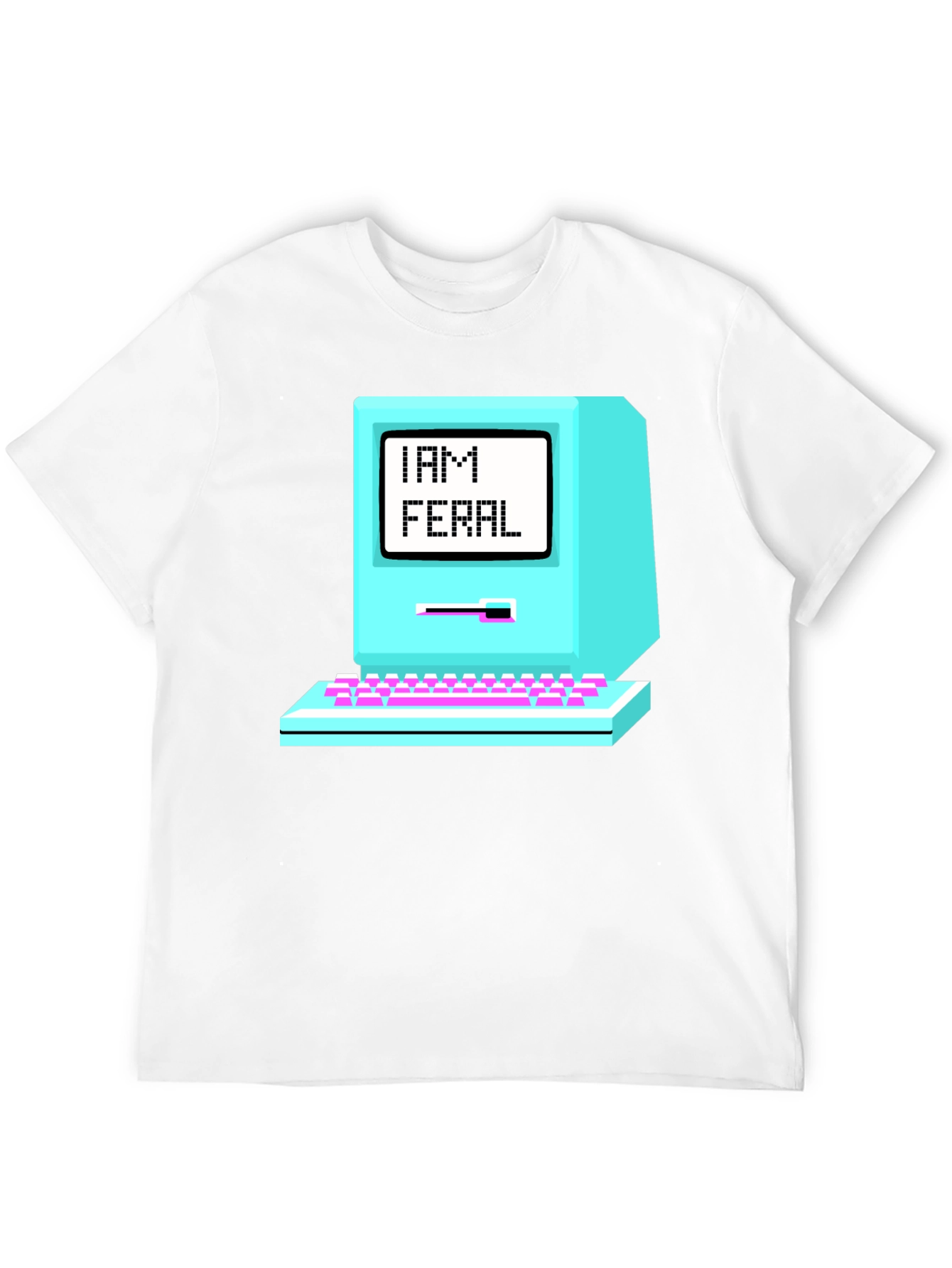 Retro I AM FERAL Computer Graphic T-Shirt