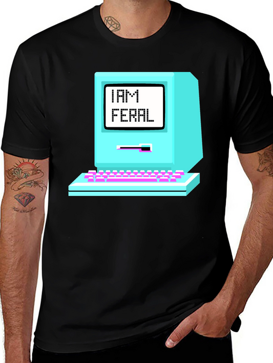 Retro I AM FERAL Computer Graphic T-Shirt