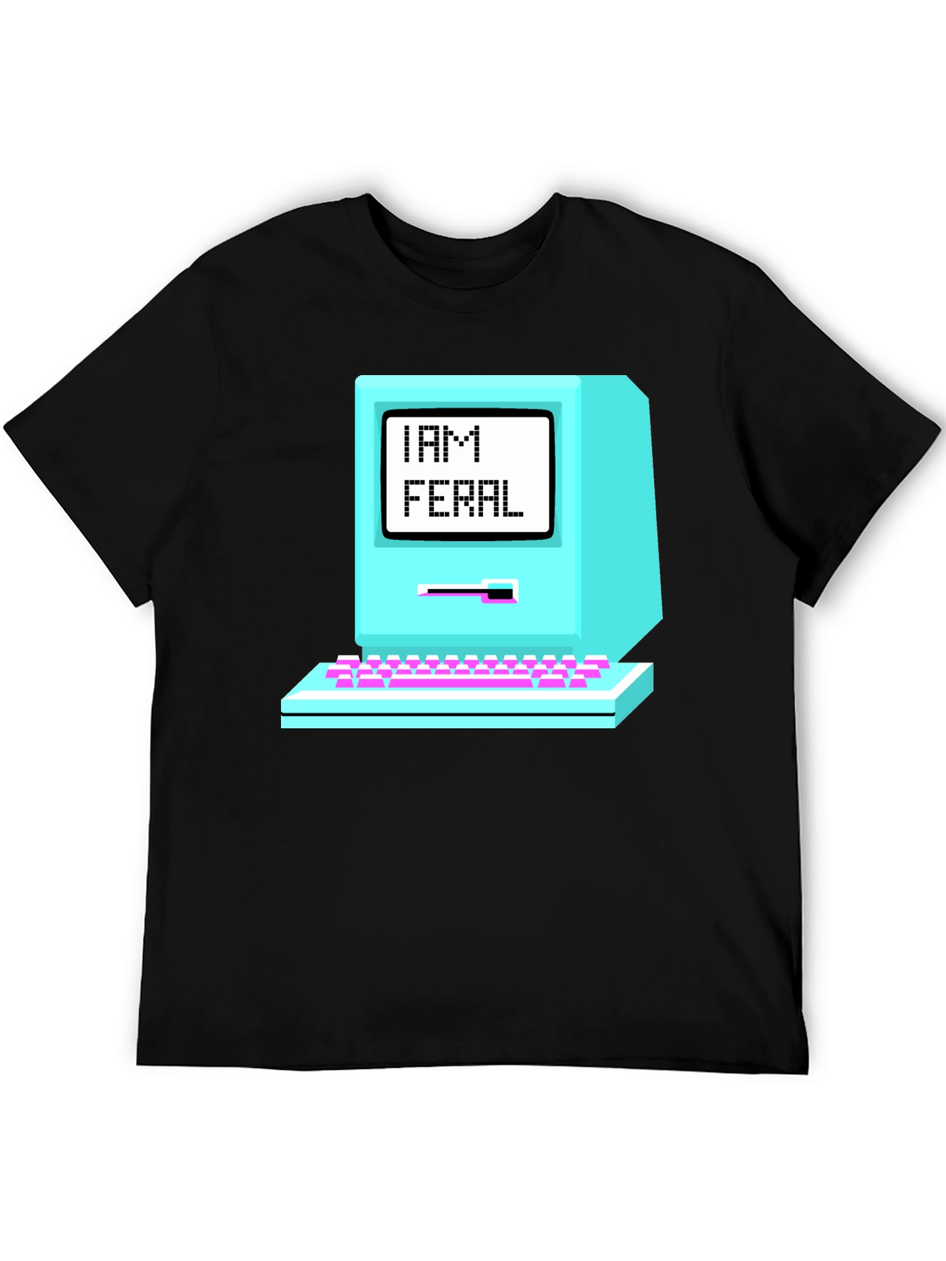 Retro I AM FERAL Computer Graphic T-Shirt