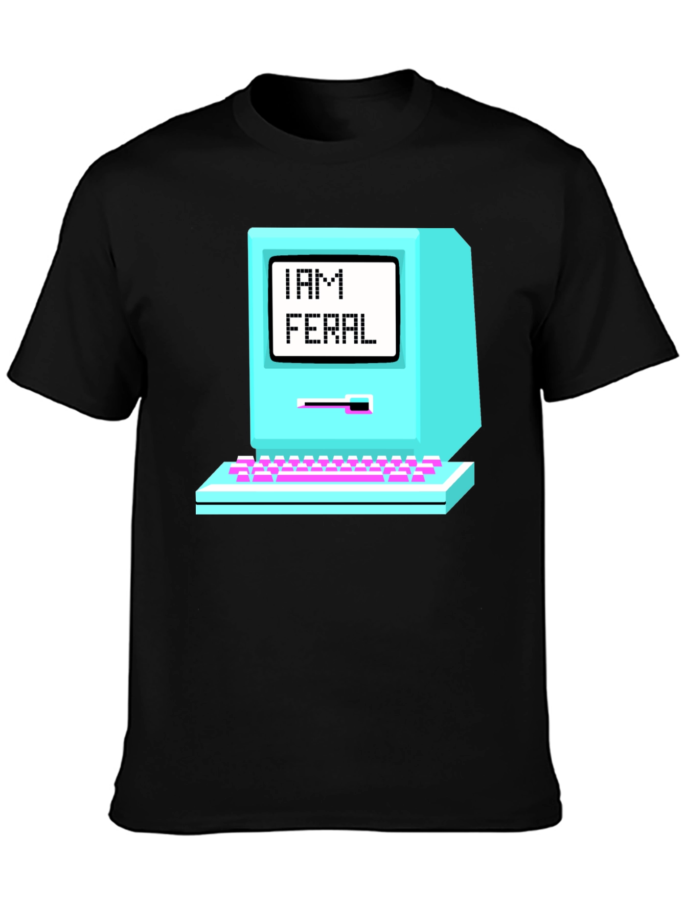 Retro I AM FERAL Computer Graphic T-Shirt