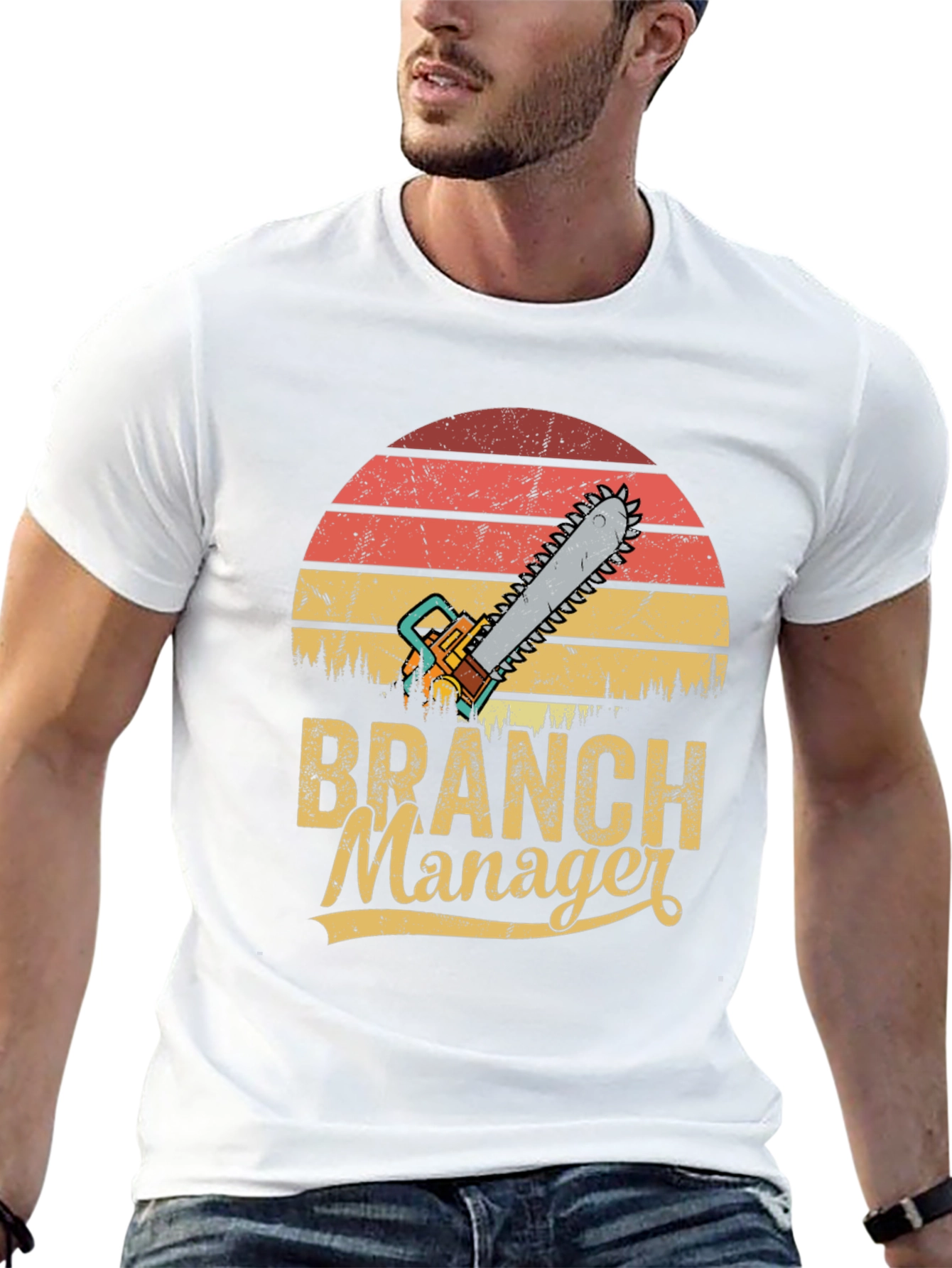 Branch Manager Chainsaw Retro T-Shirt