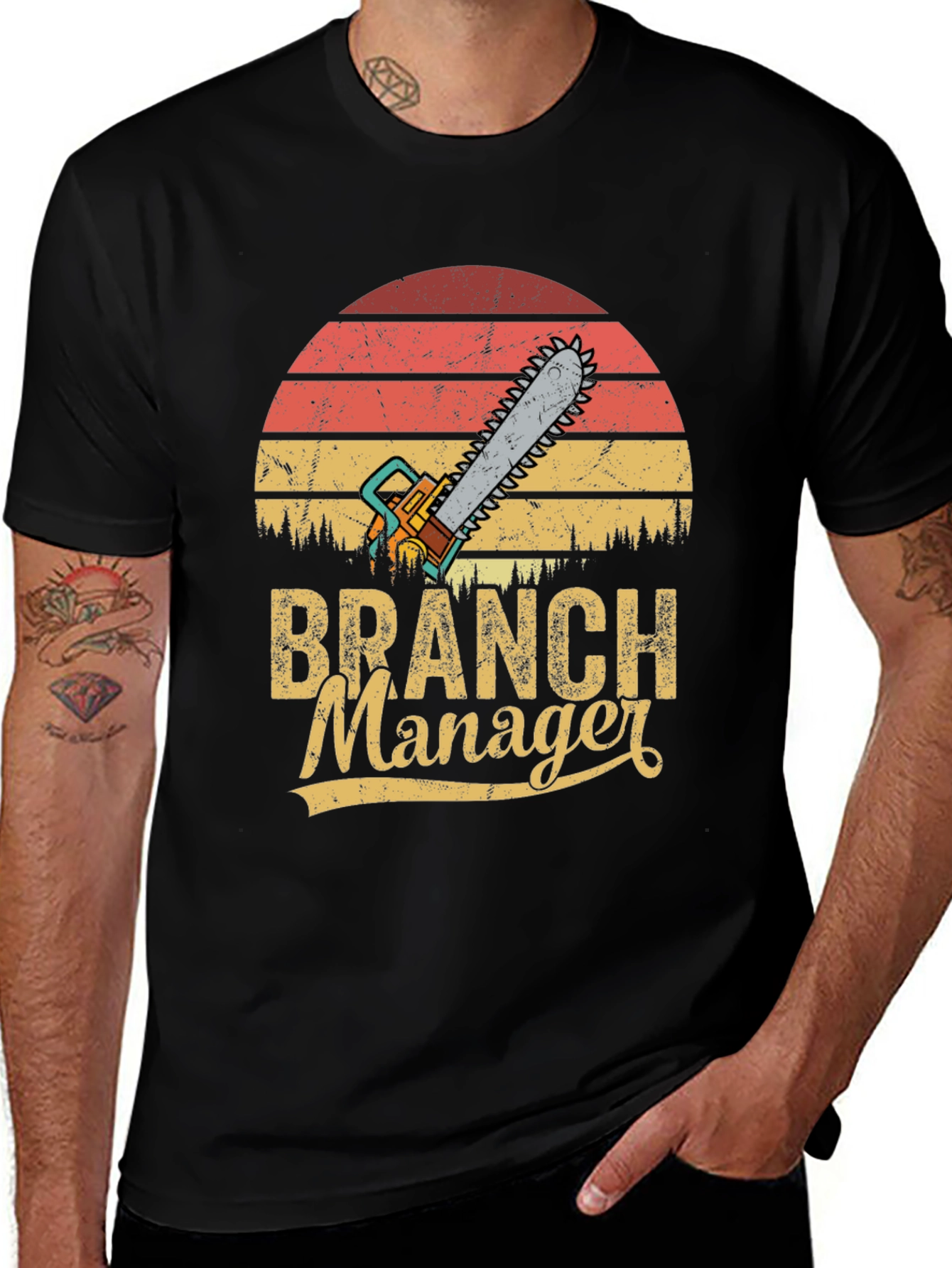 Branch Manager Chainsaw Retro T-Shirt