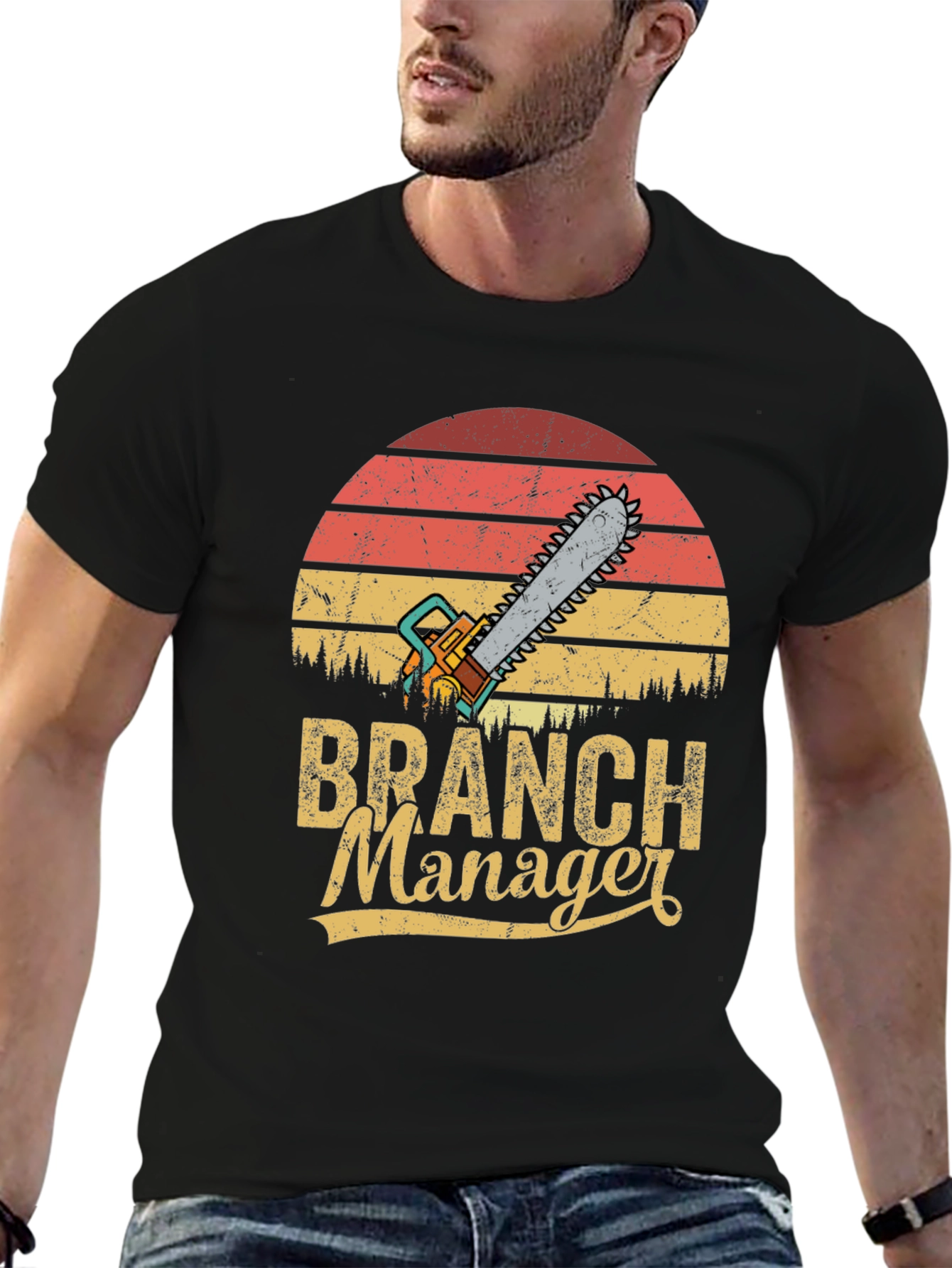 Branch Manager Chainsaw Retro T-Shirt