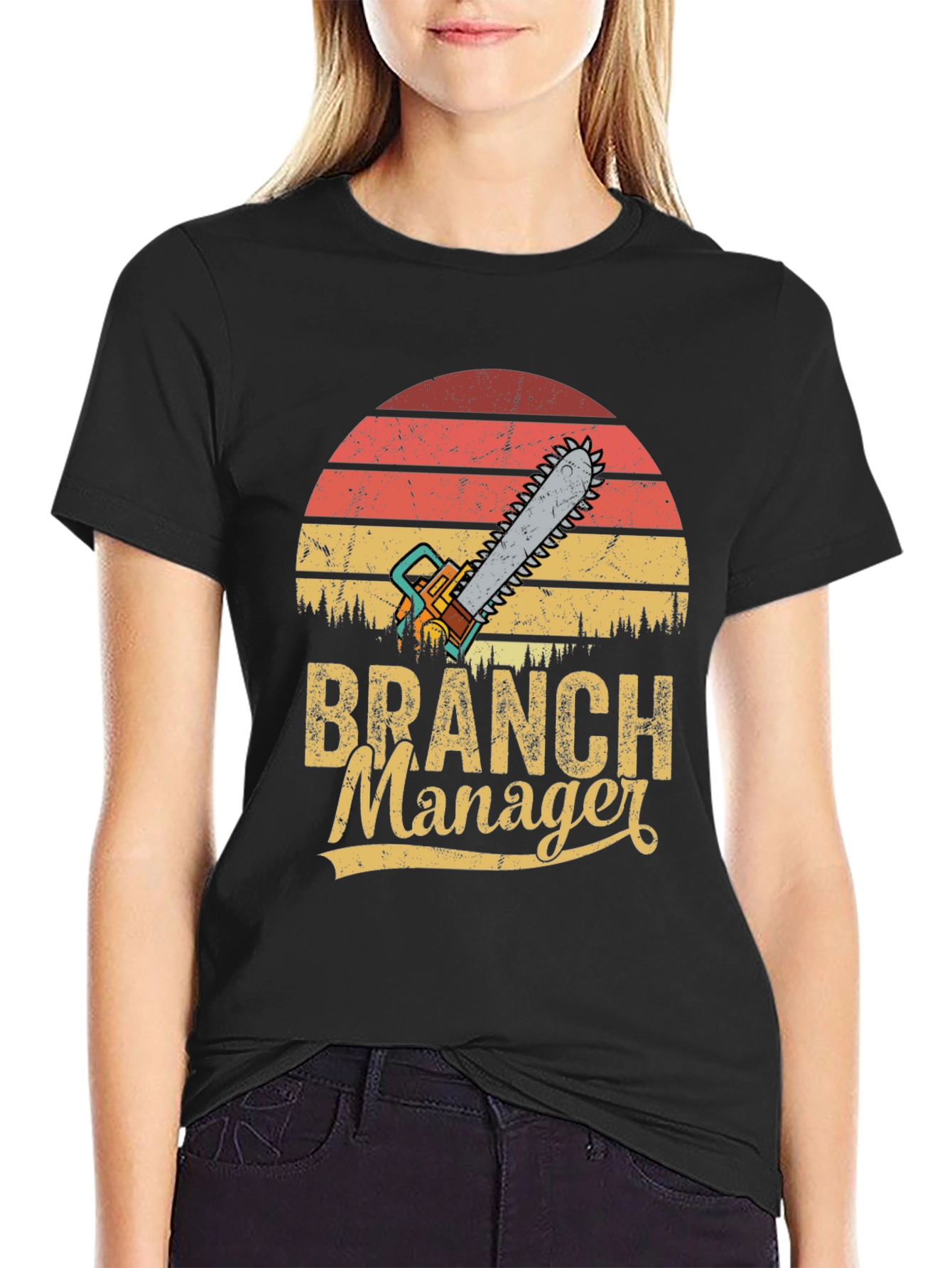 Branch Manager Chainsaw Retro T-Shirt