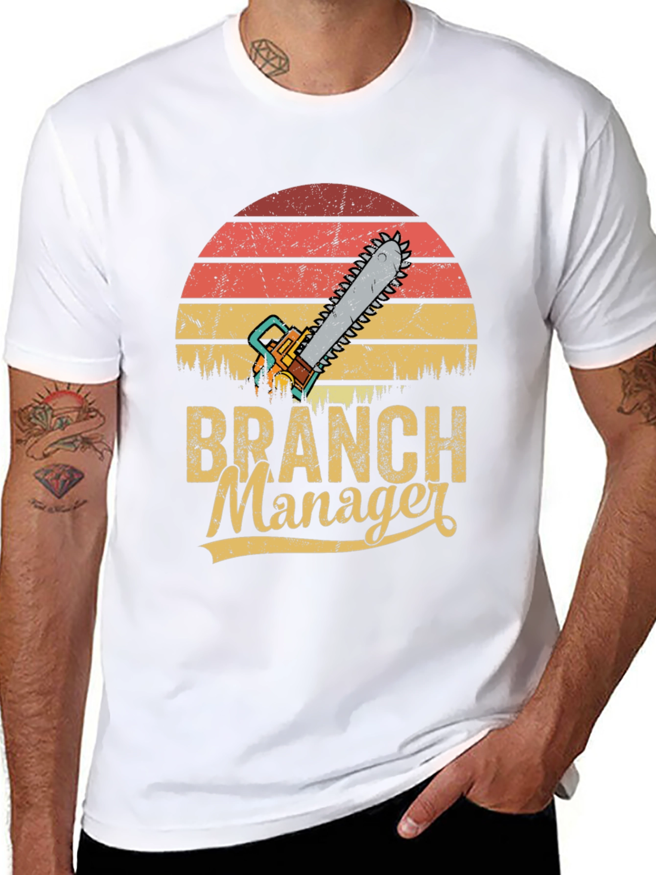 Branch Manager Chainsaw Retro T-Shirt