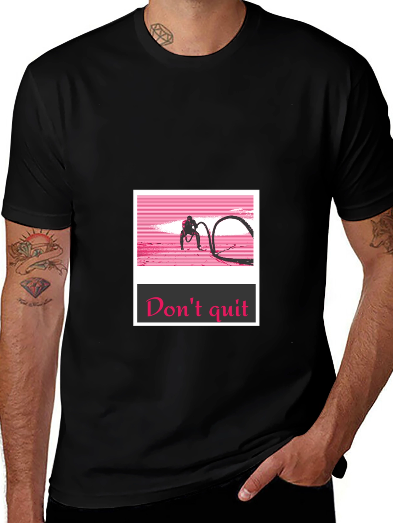 Dont Quit Black T-Shirt - Workout Motivation