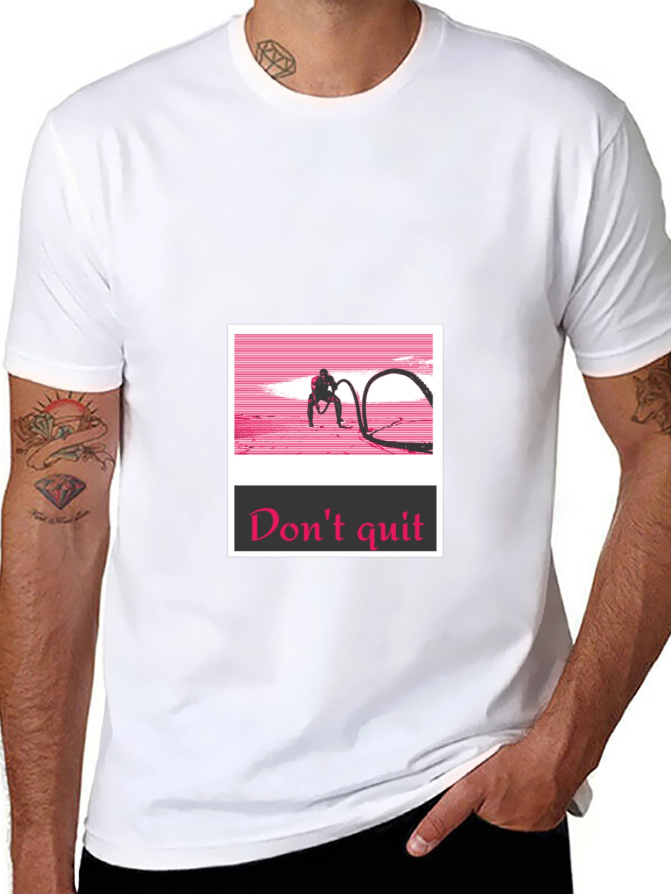 Dont Quit Black T-Shirt - Workout Motivation