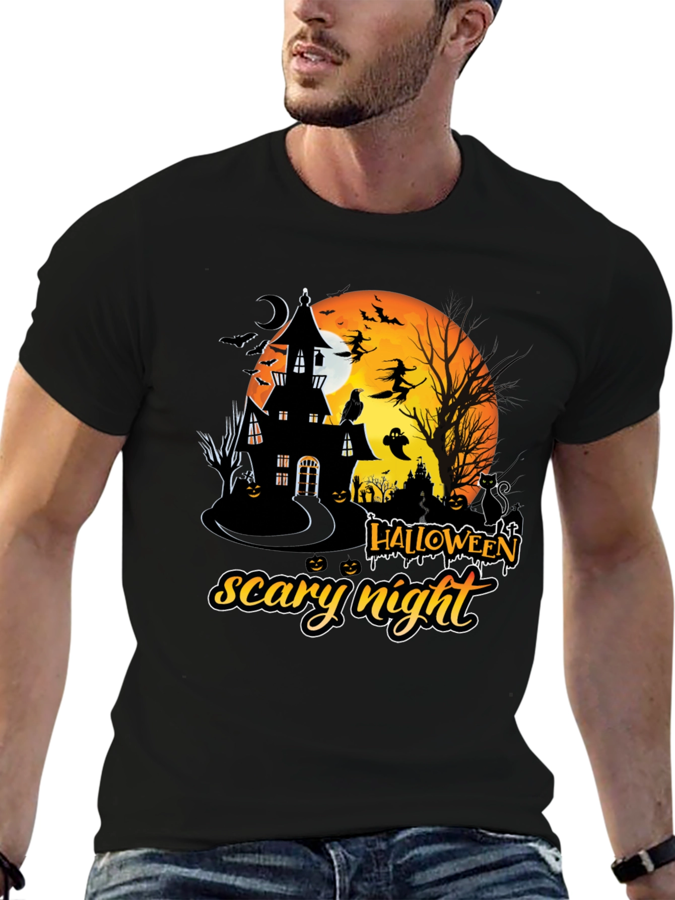 Halloween Scary Night Graphic T-Shirt