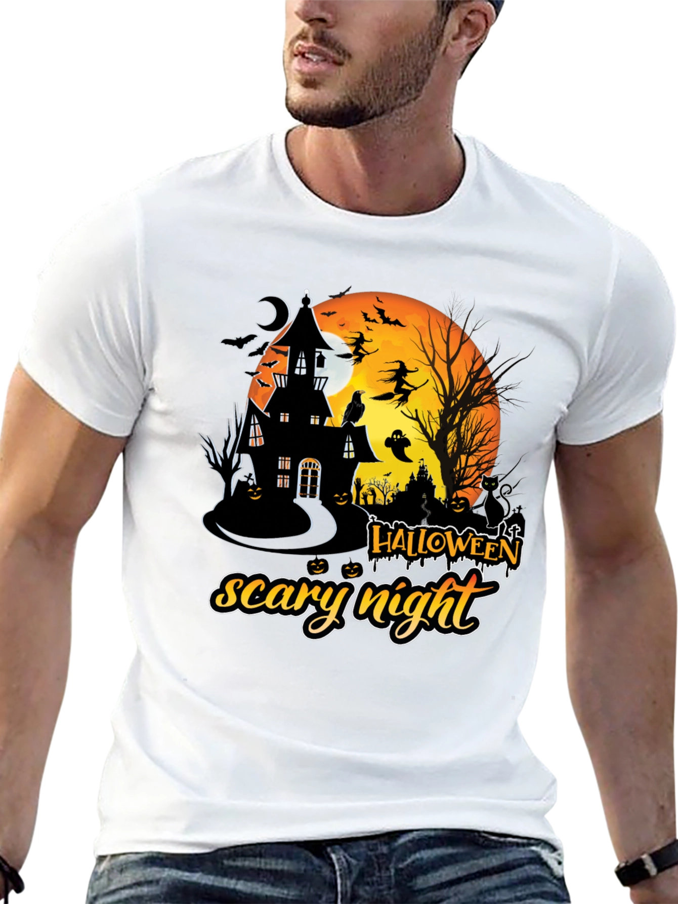 Halloween Scary Night Graphic T-Shirt