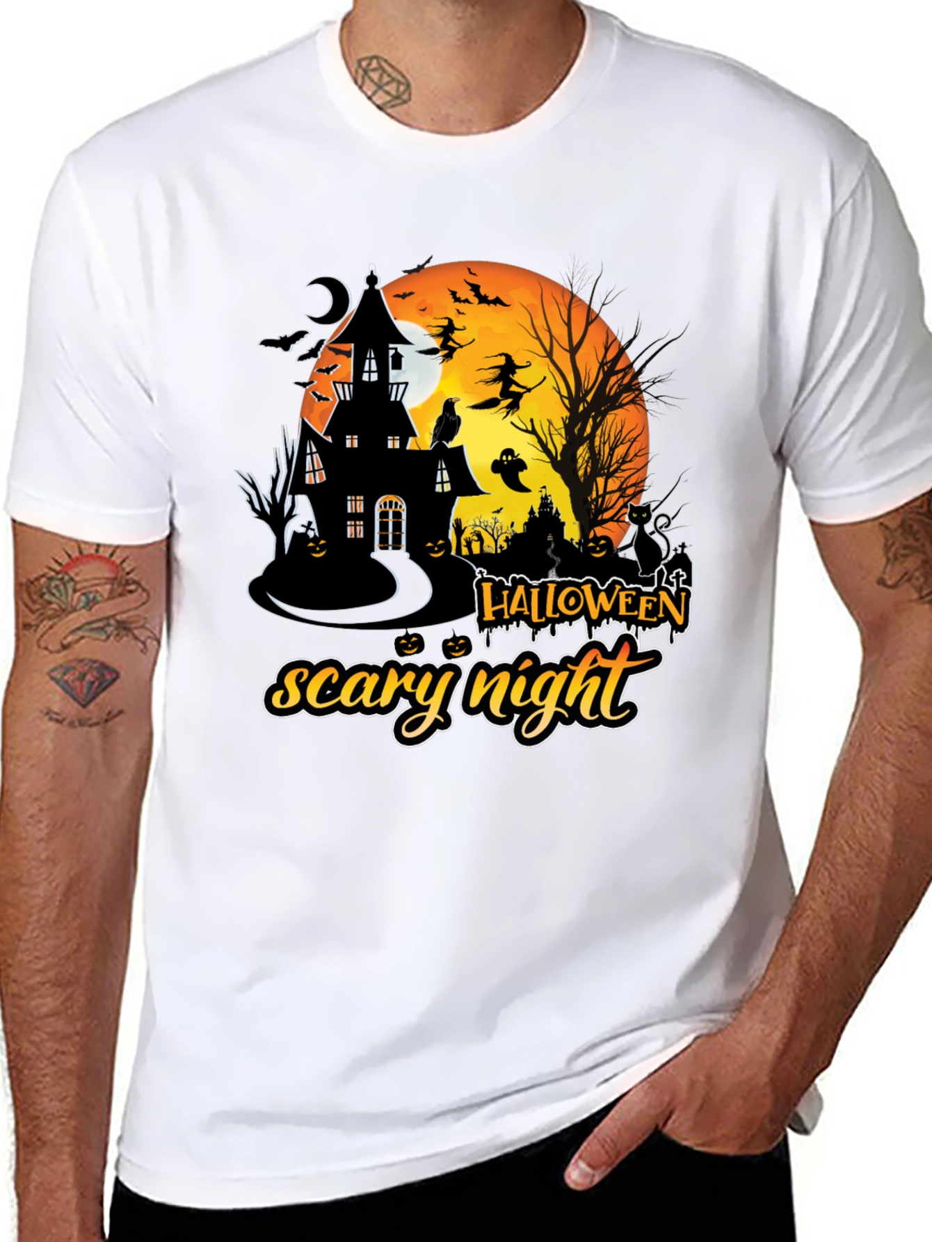 Halloween Scary Night Graphic T-Shirt