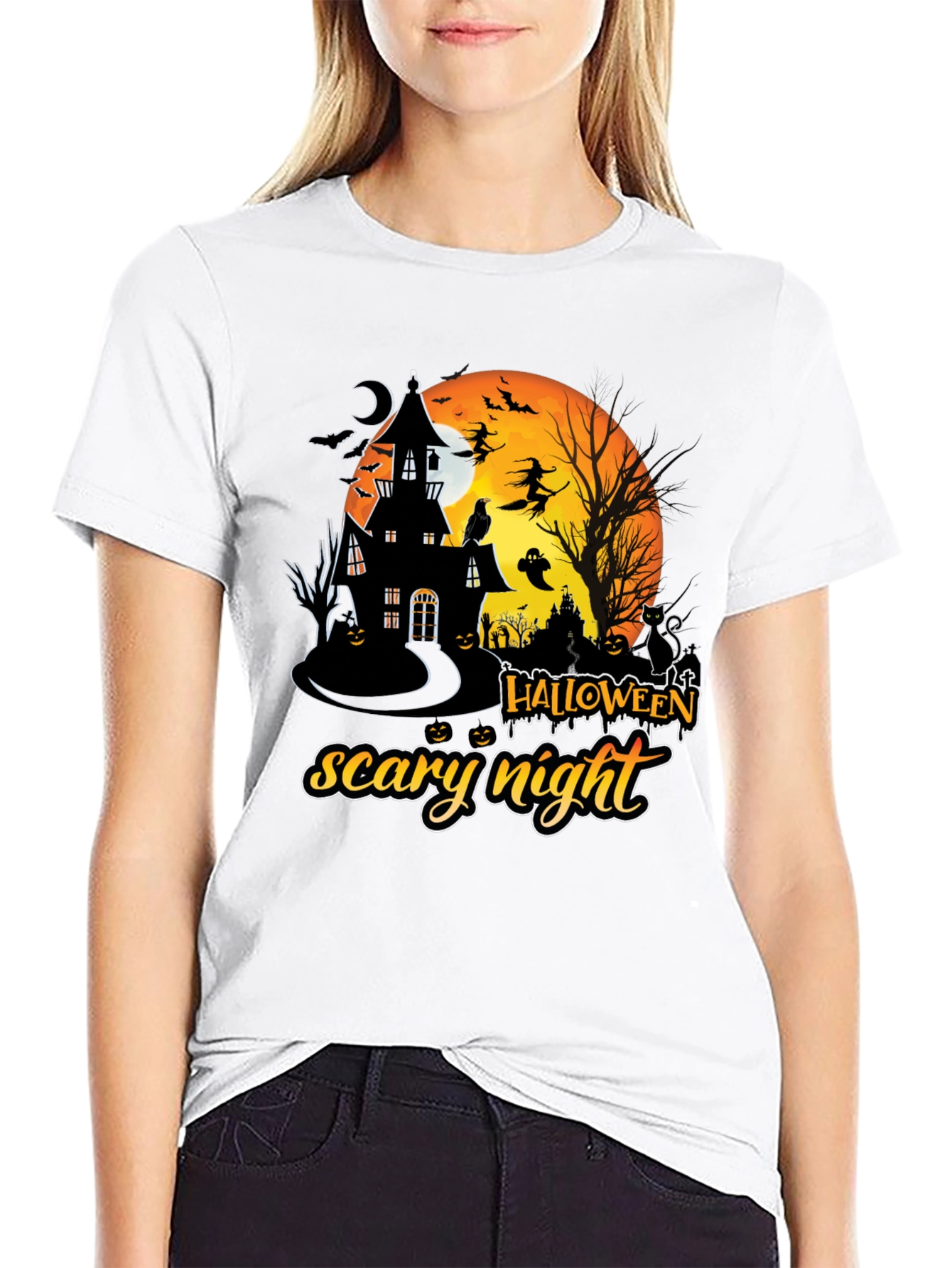 Halloween Scary Night Graphic T-Shirt