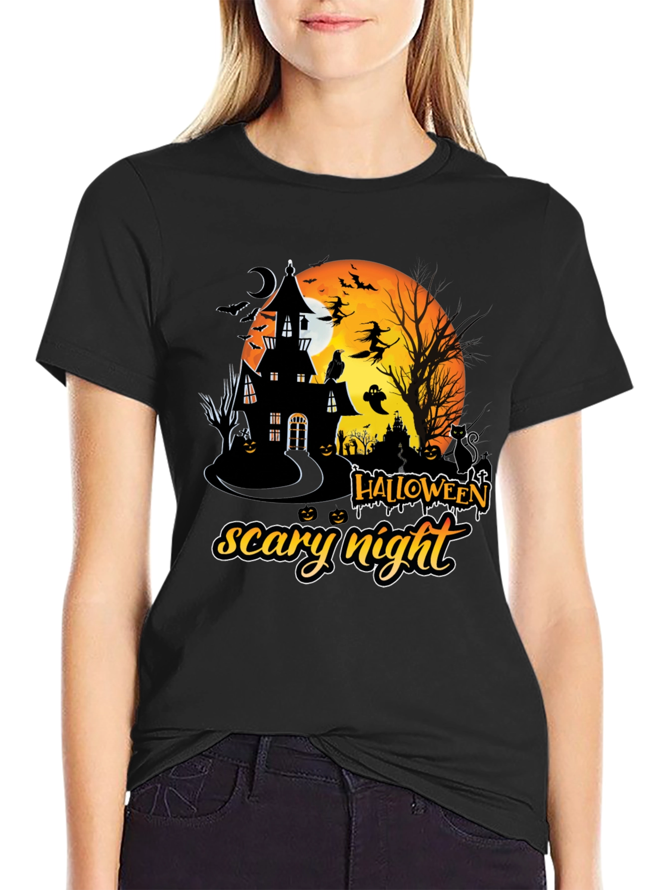 Halloween Scary Night Graphic T-Shirt