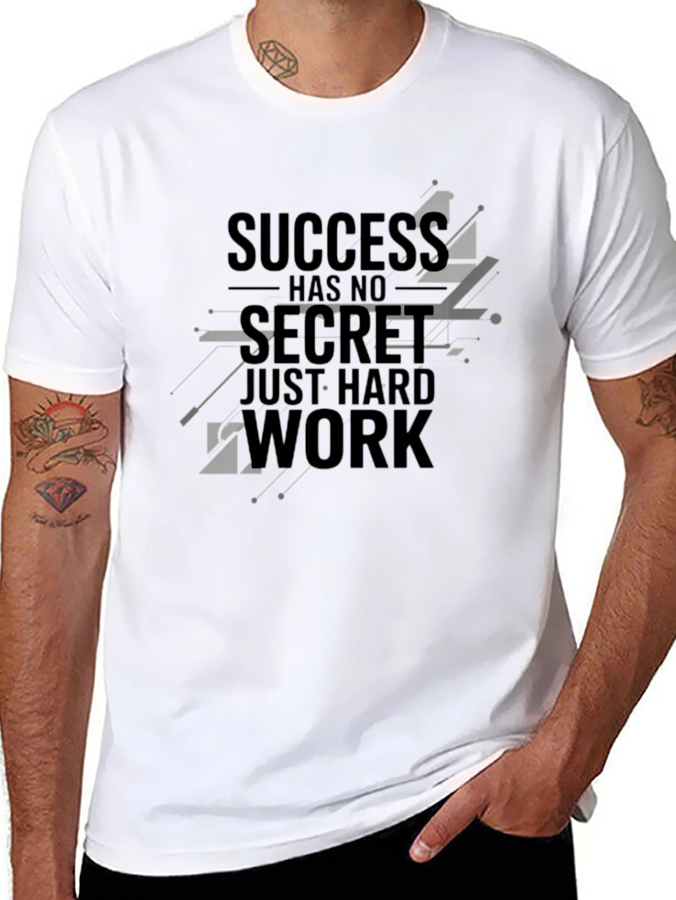 Success Hard Work Black Graphic Tee