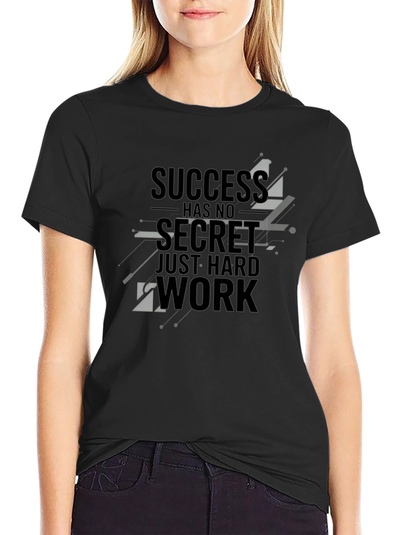 Success Hard Work Black Graphic Tee