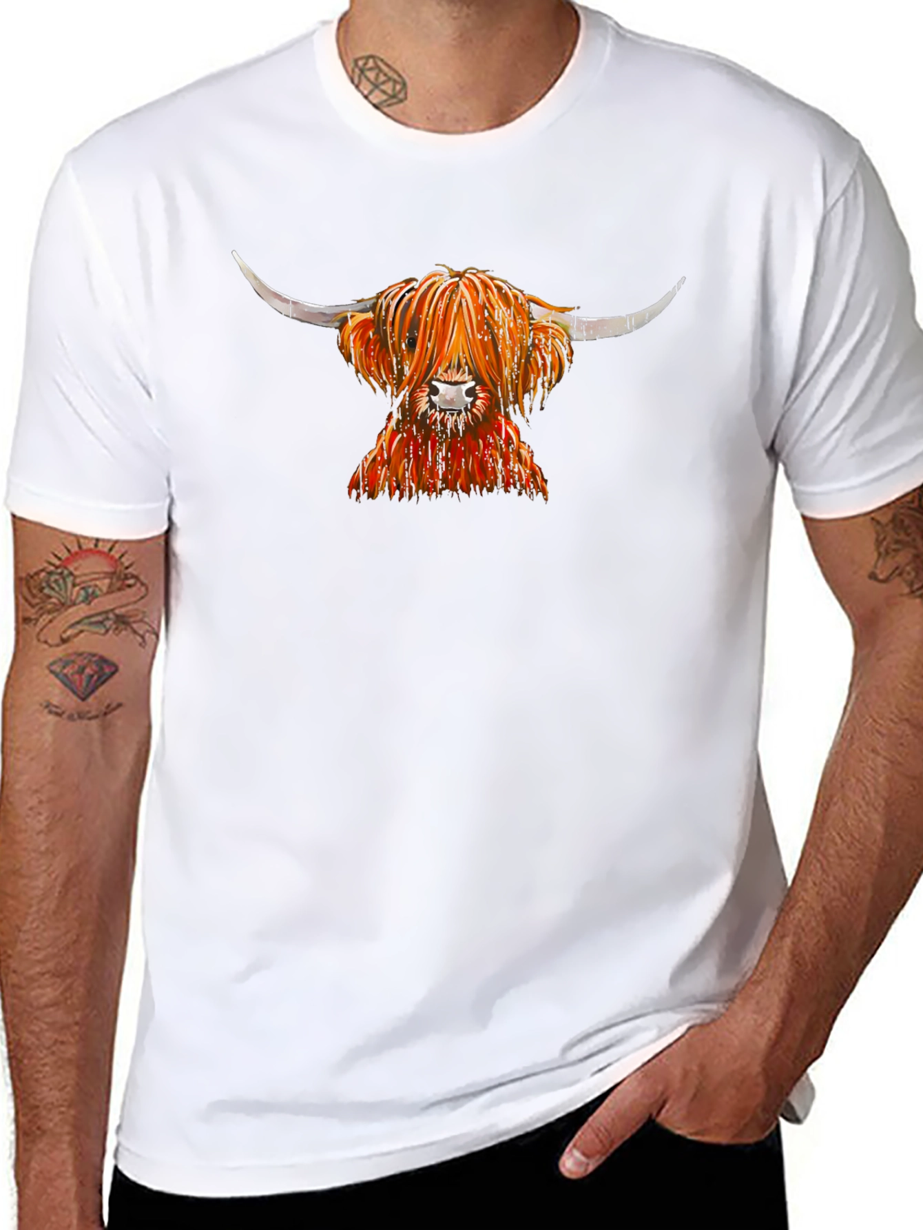 Highland Cow Graphic Tee - Unique Design