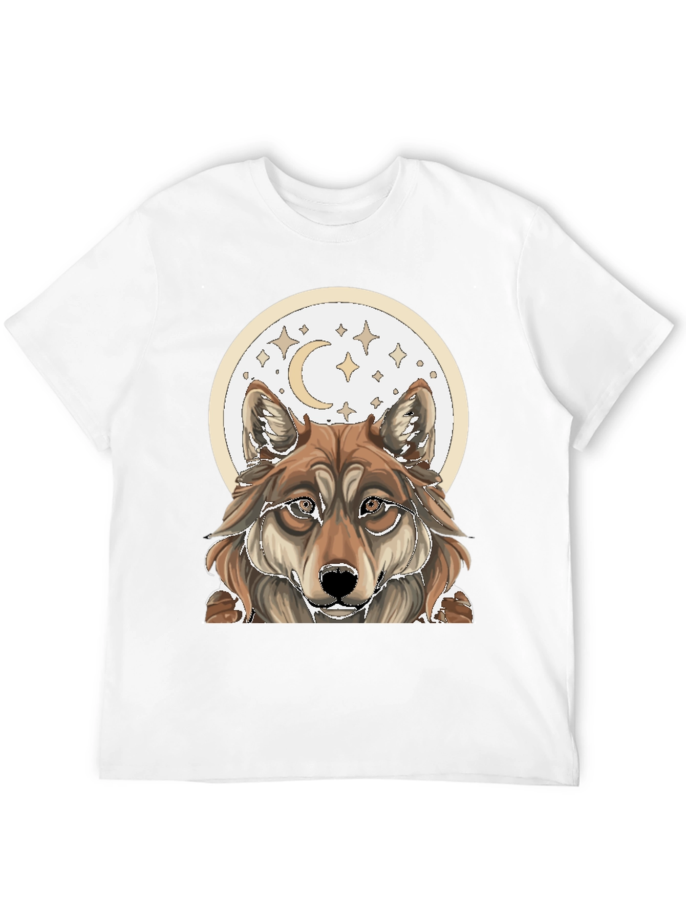 Wolf Moon Graphic Tee - Black Cotton T-Shirt