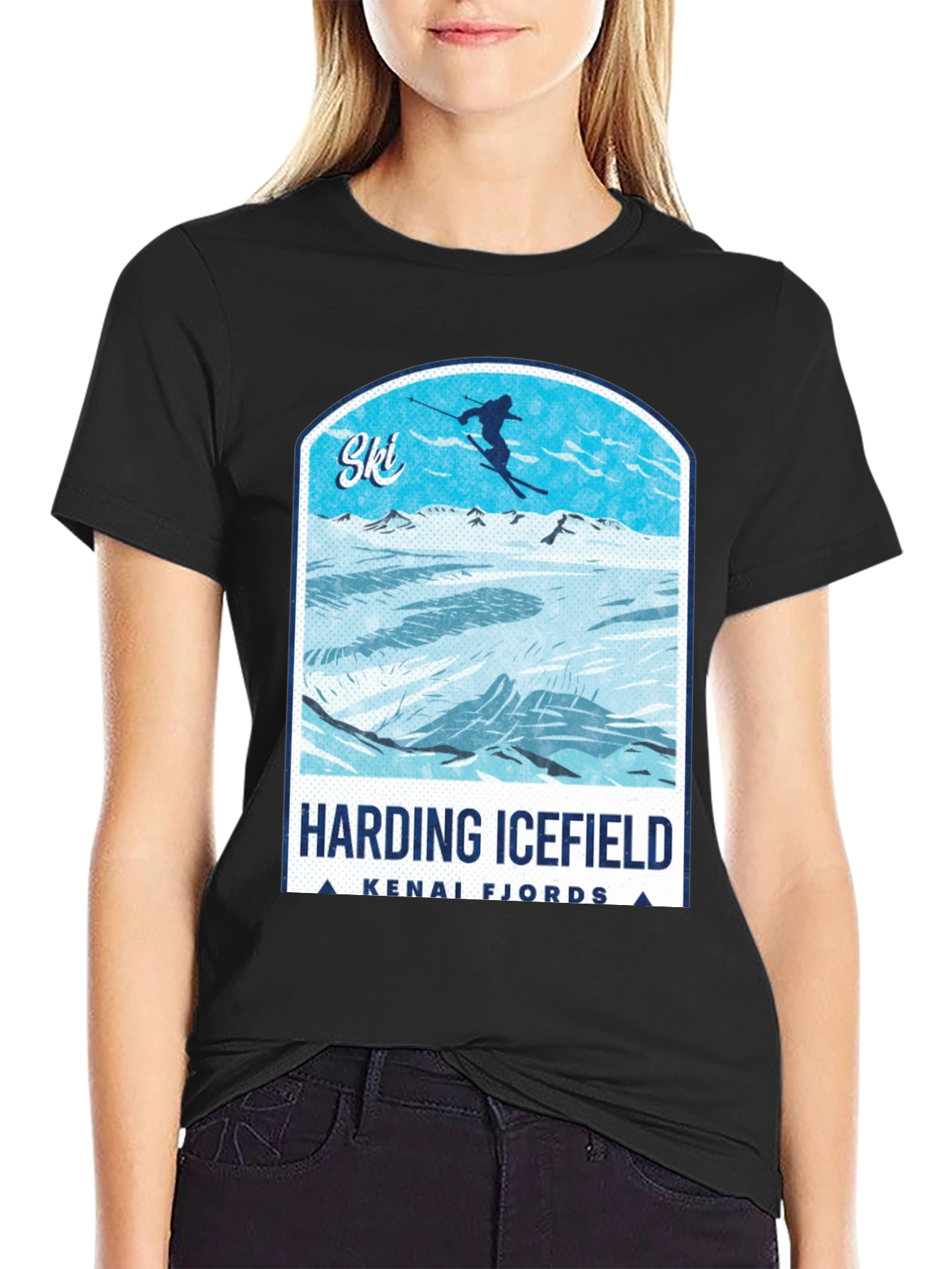 Harding Icefield Kenai Fjords Ski T-Shirt