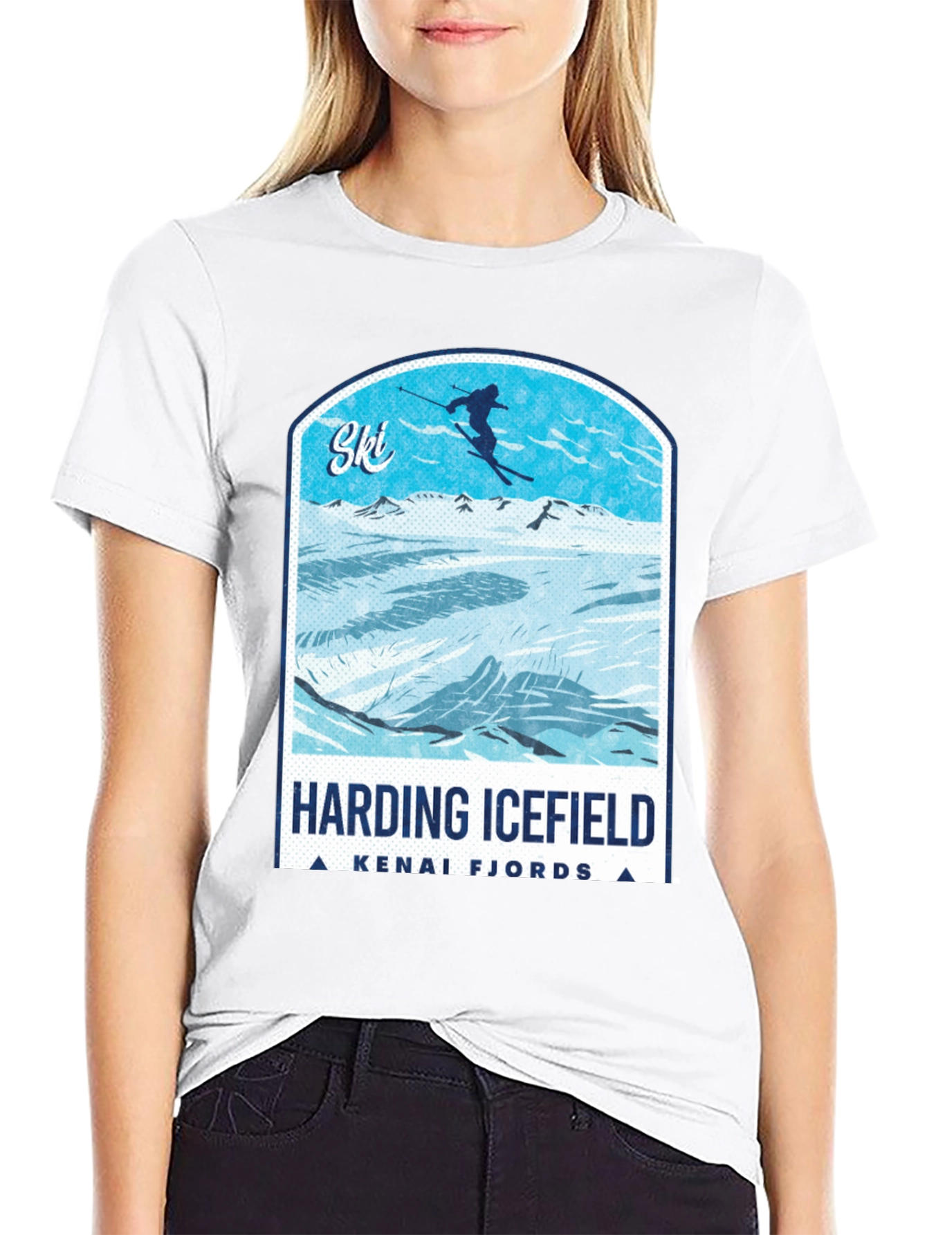 Harding Icefield Kenai Fjords Ski T-Shirt
