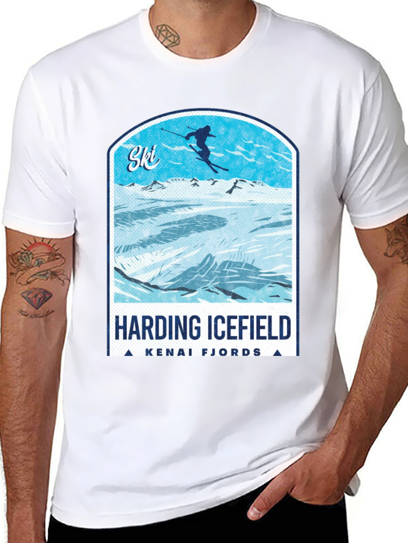 Harding Icefield Kenai Fjords Ski T-Shirt