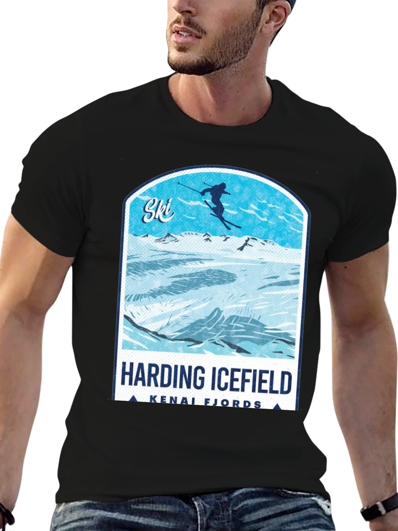 Harding Icefield Kenai Fjords Ski T-Shirt