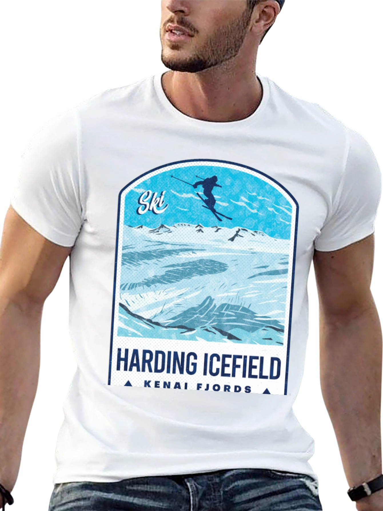 Harding Icefield Kenai Fjords Ski T-Shirt