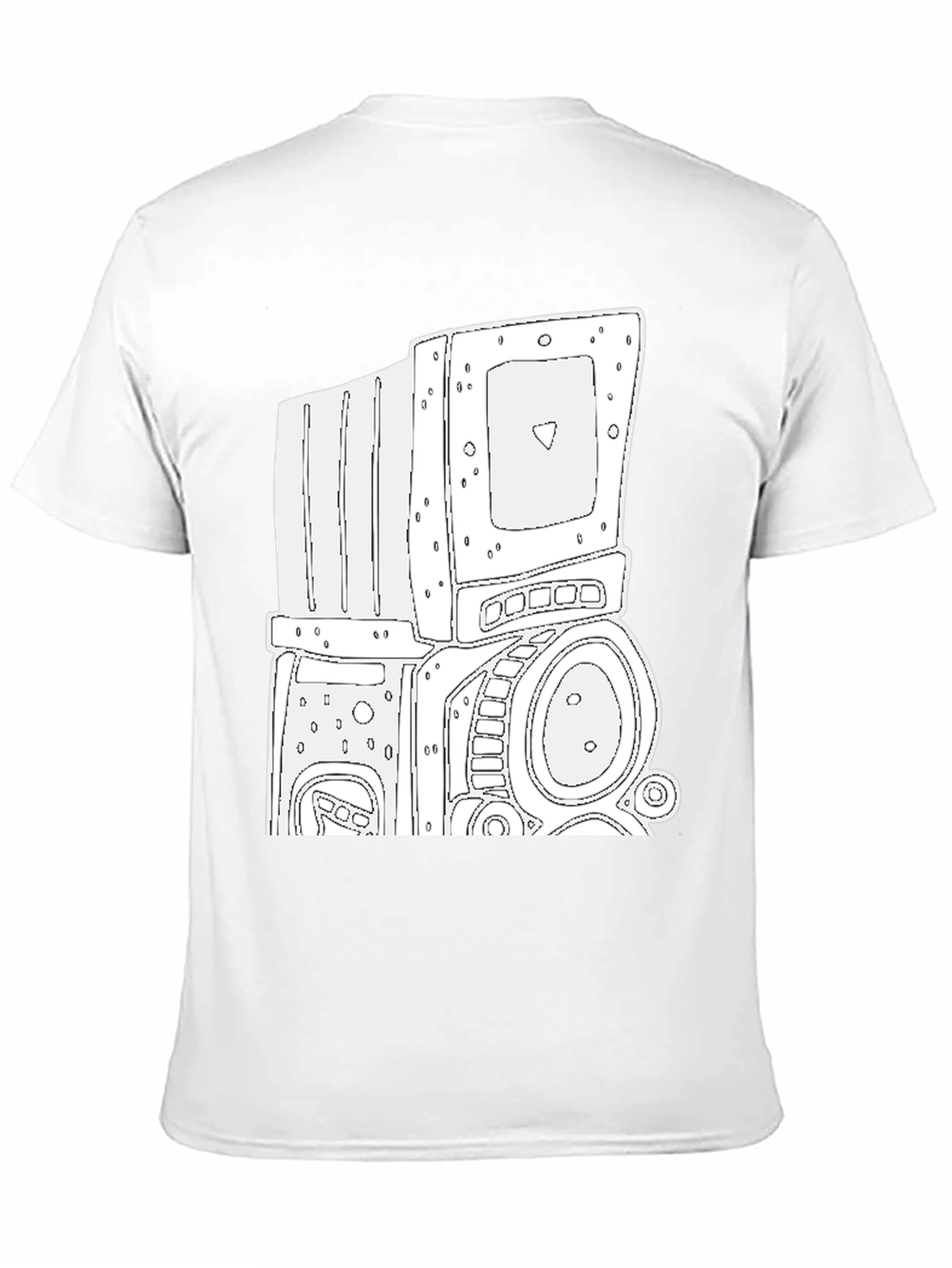 Retro Robot Graphic Tee - Cool Black T-Shirt