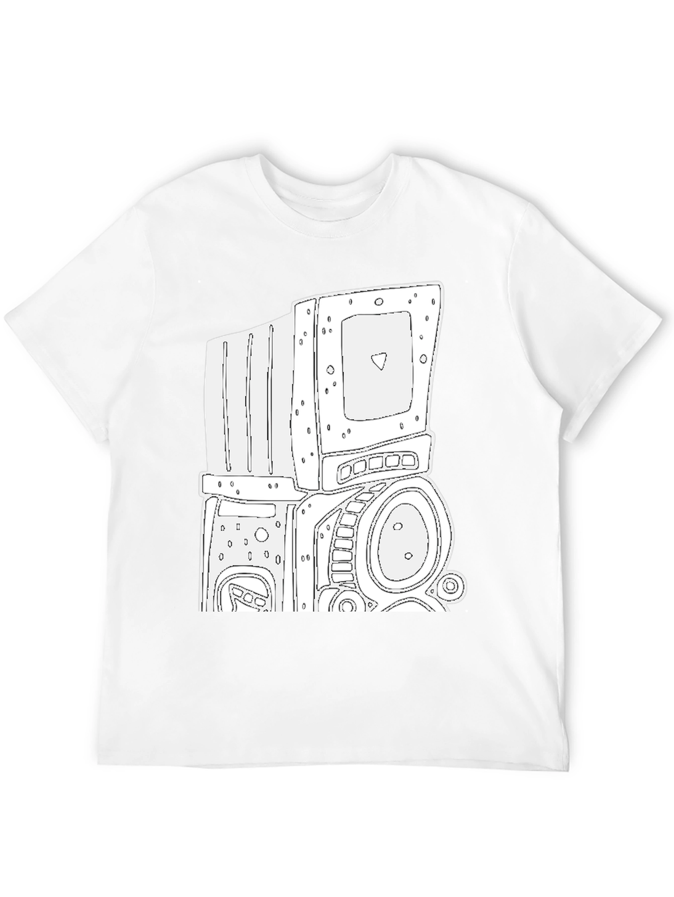 Retro Robot Graphic Tee - Cool Black T-Shirt