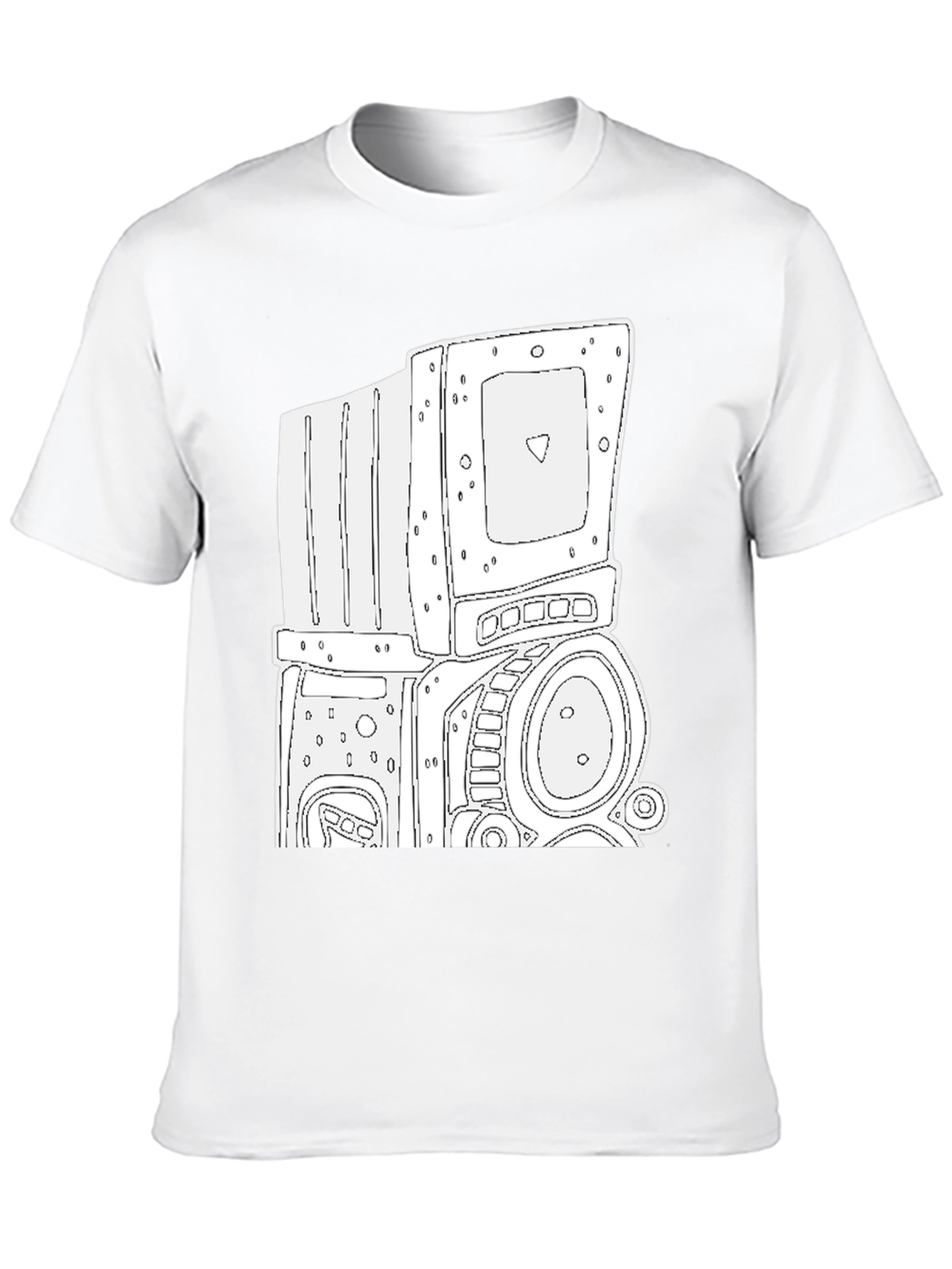 Retro Robot Graphic Tee - Cool Black T-Shirt