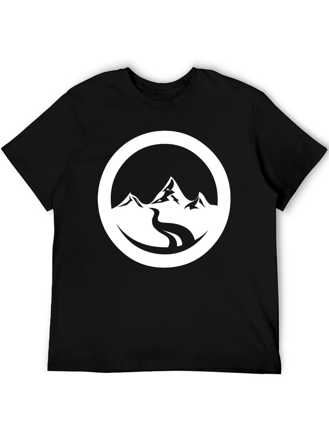 Mountain River Graphic Black T-Shirt