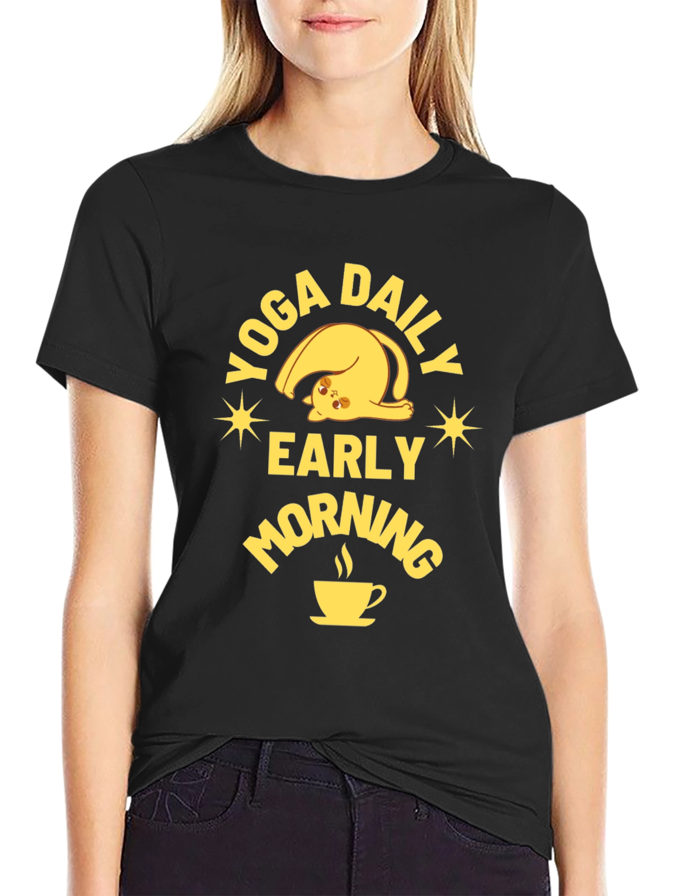 Yoga Daily Early Morning Cat Lover T-Shirt
