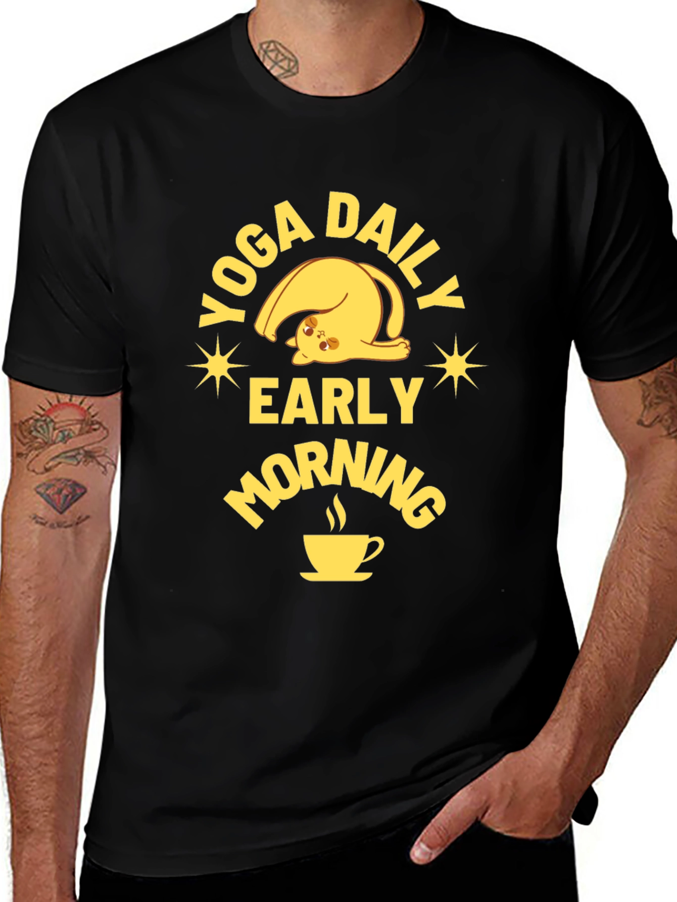 Yoga Daily Early Morning Cat Lover T-Shirt