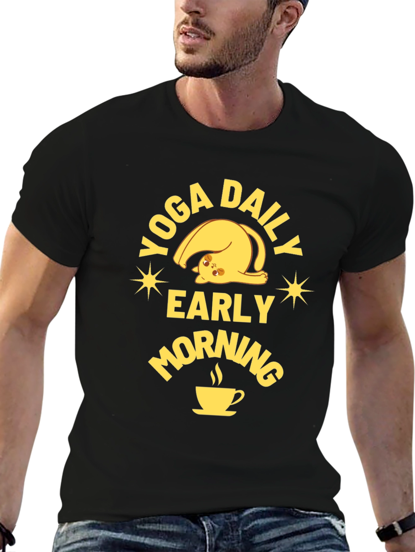 Yoga Daily Early Morning Cat Lover T-Shirt
