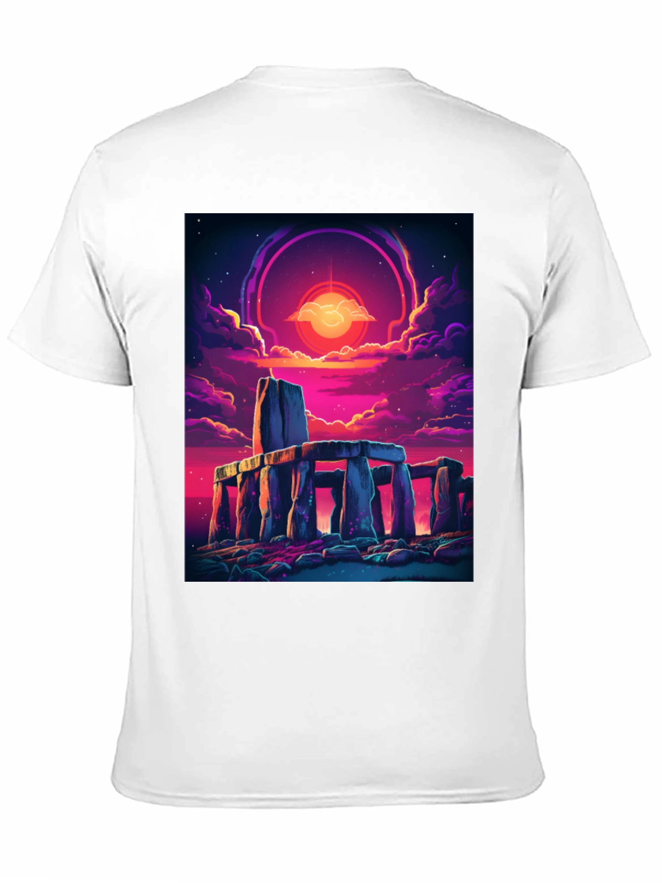 Stonehenge Sunset Graphic Tee - Black Cotton Blend