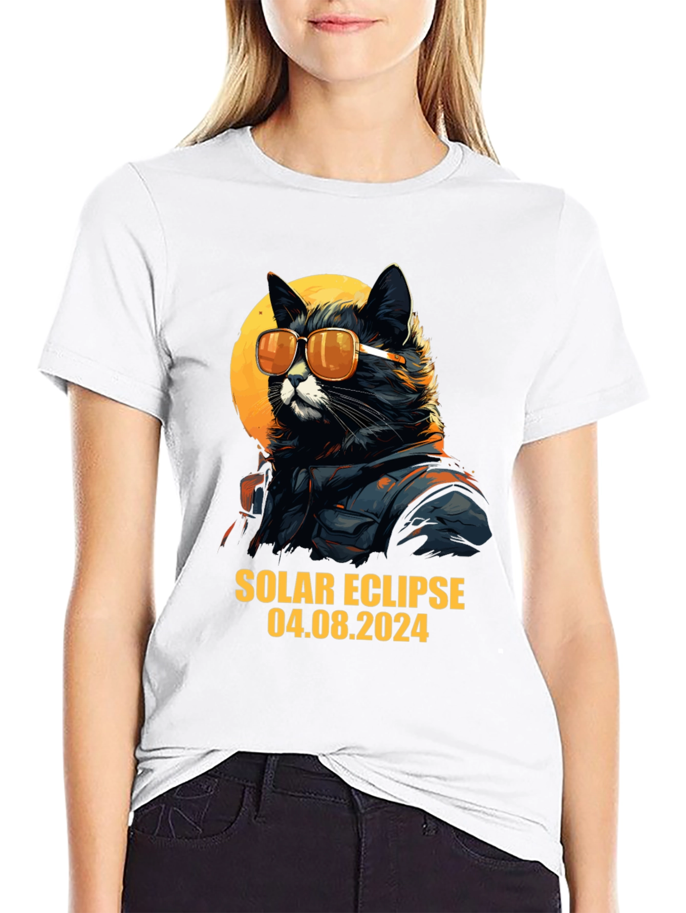 Solar Eclipse 2024 Cat T-Shirt