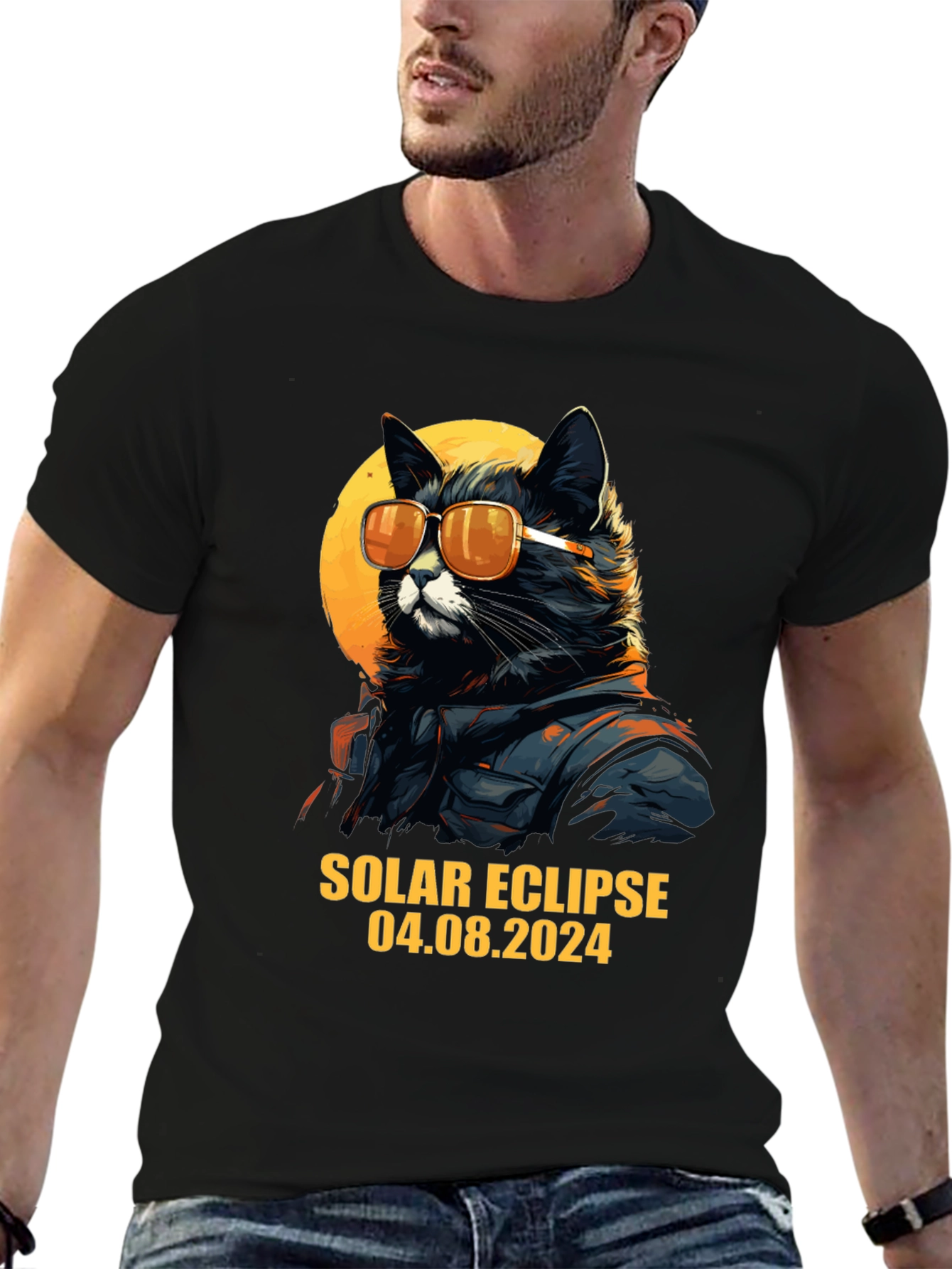 Solar Eclipse 2024 Cat T-Shirt