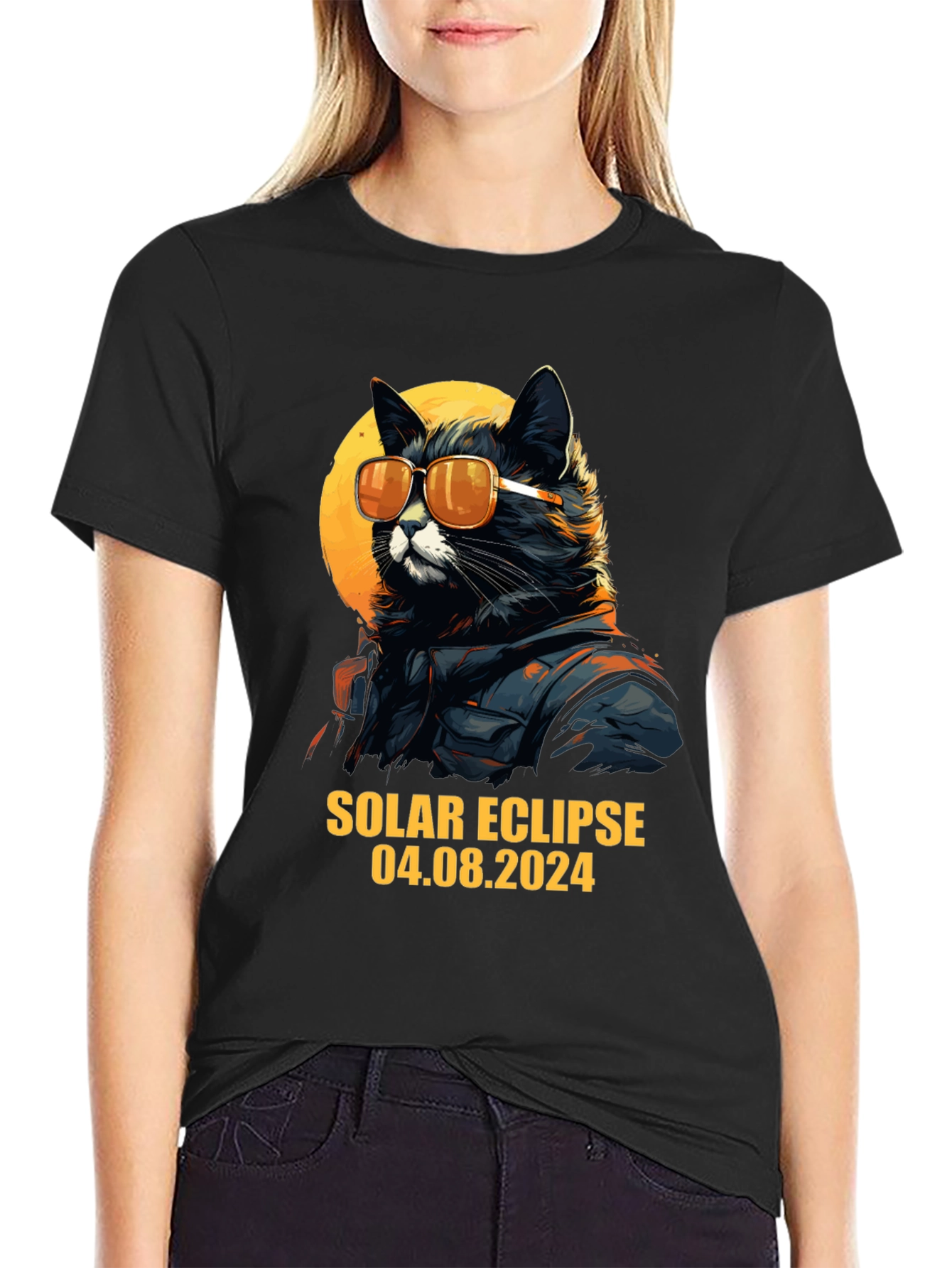 Solar Eclipse 2024 Cat T-Shirt