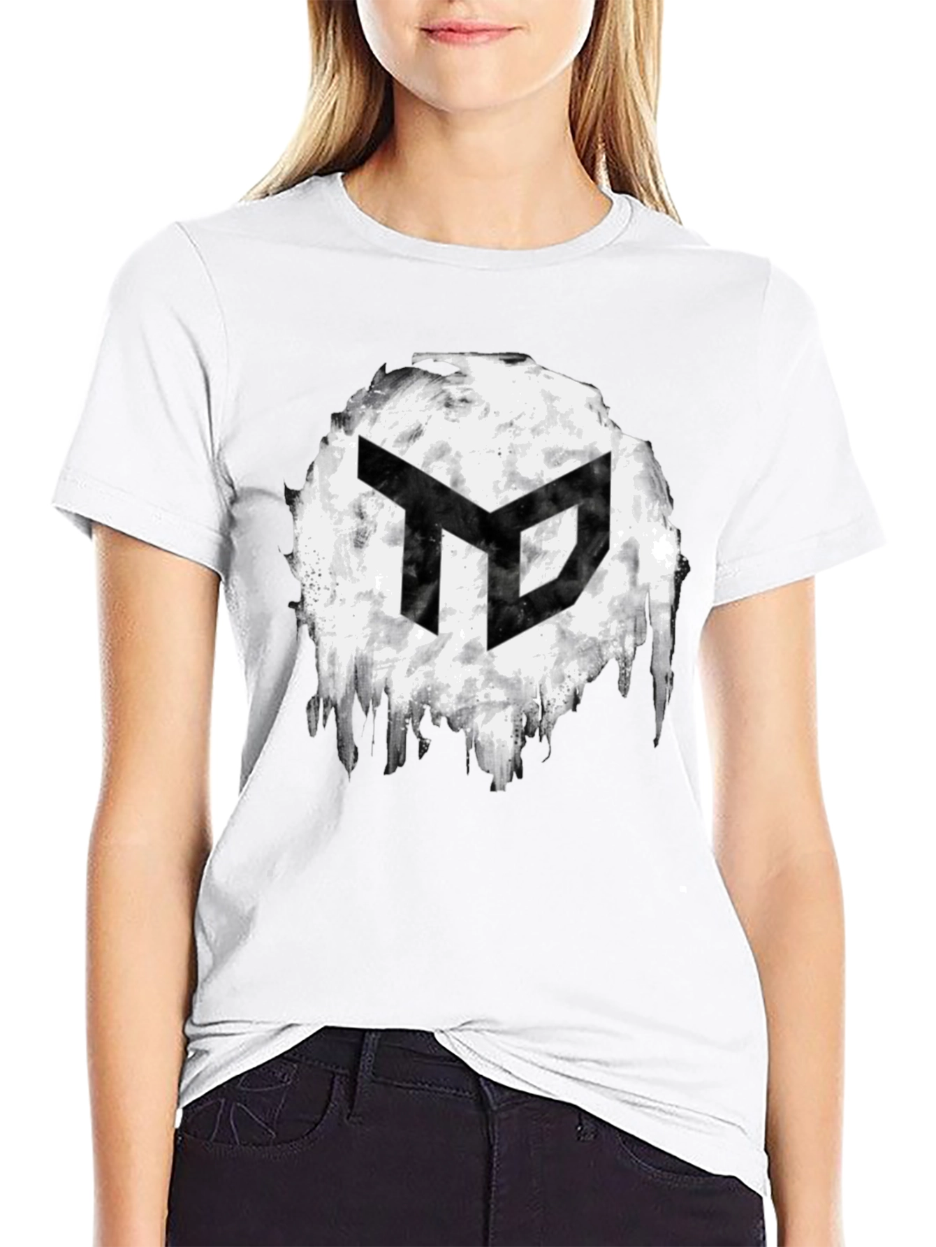 Abstract Logo Graphic Mens Black T-Shirt