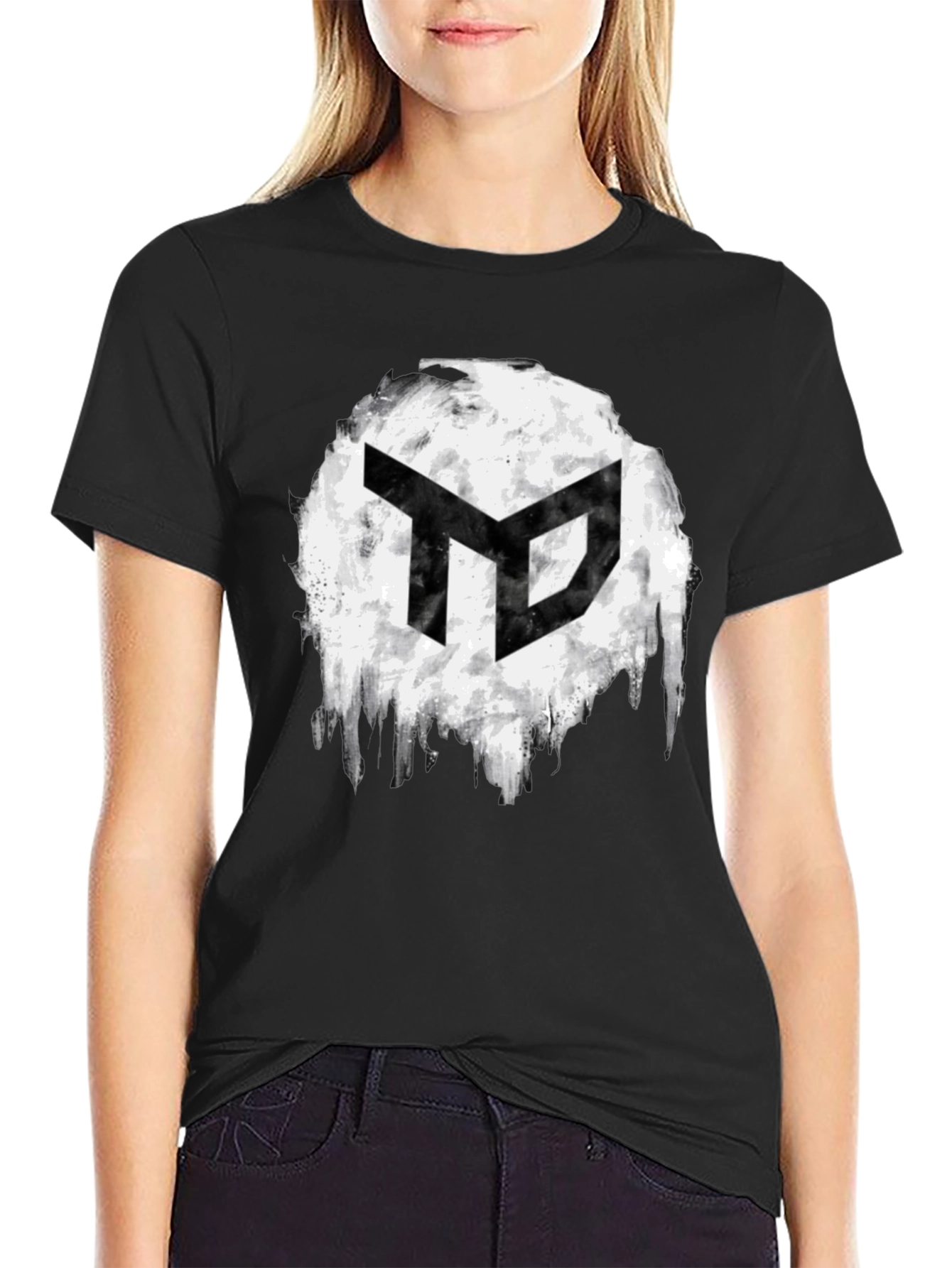 Abstract Logo Graphic Mens Black T-Shirt
