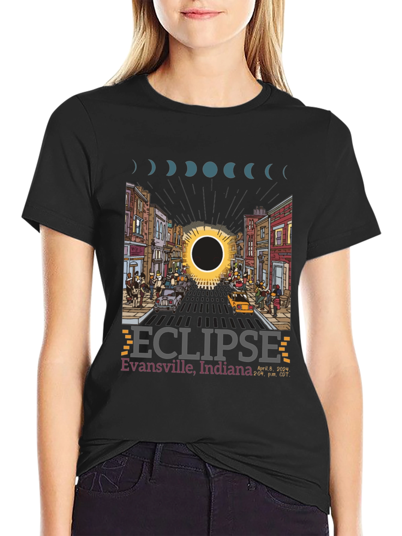 Eclipse Evansville Indiana Total Solar Eclipse T-Shirt