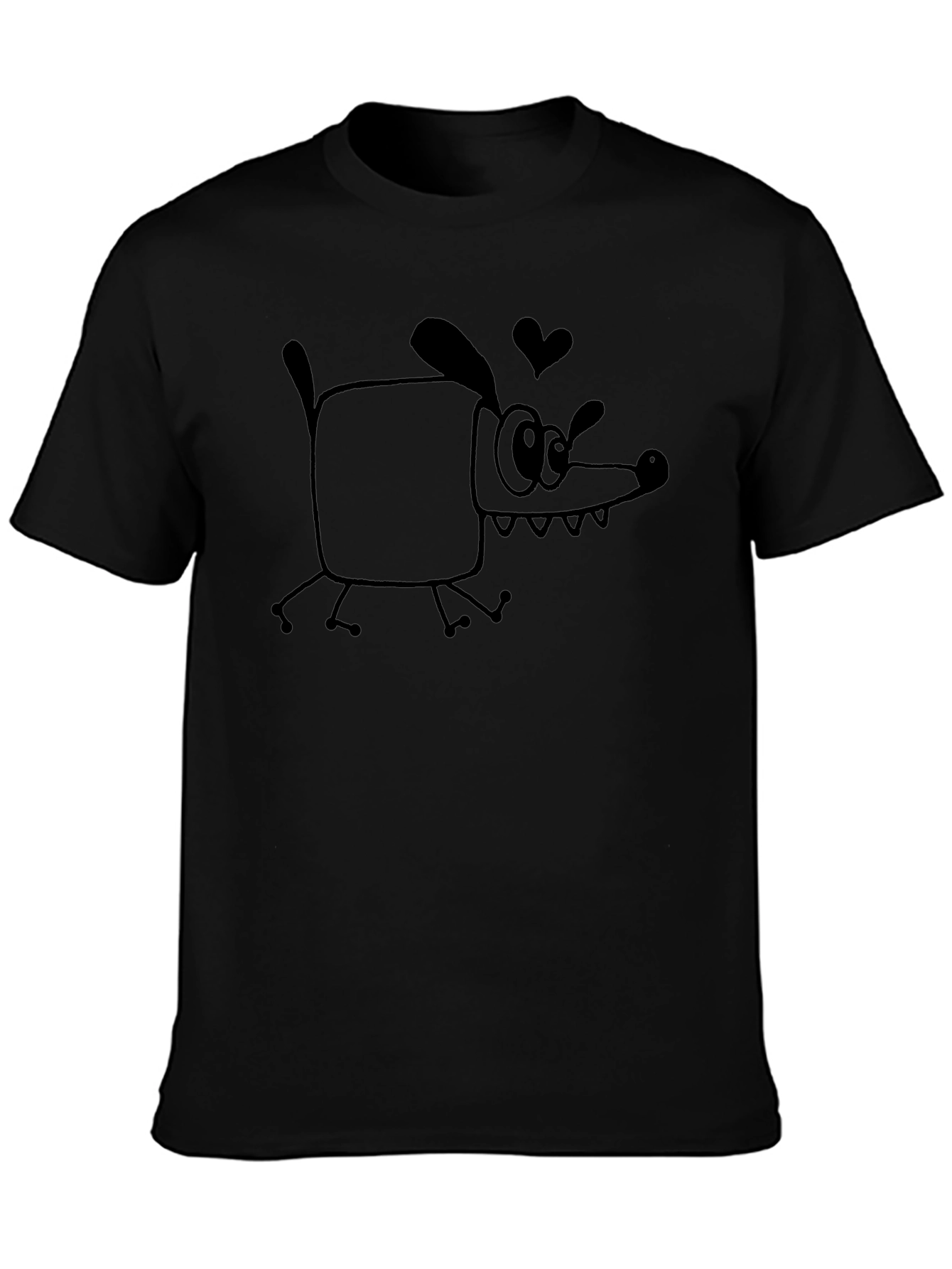 Funny Dog Graphic Black T-Shirt