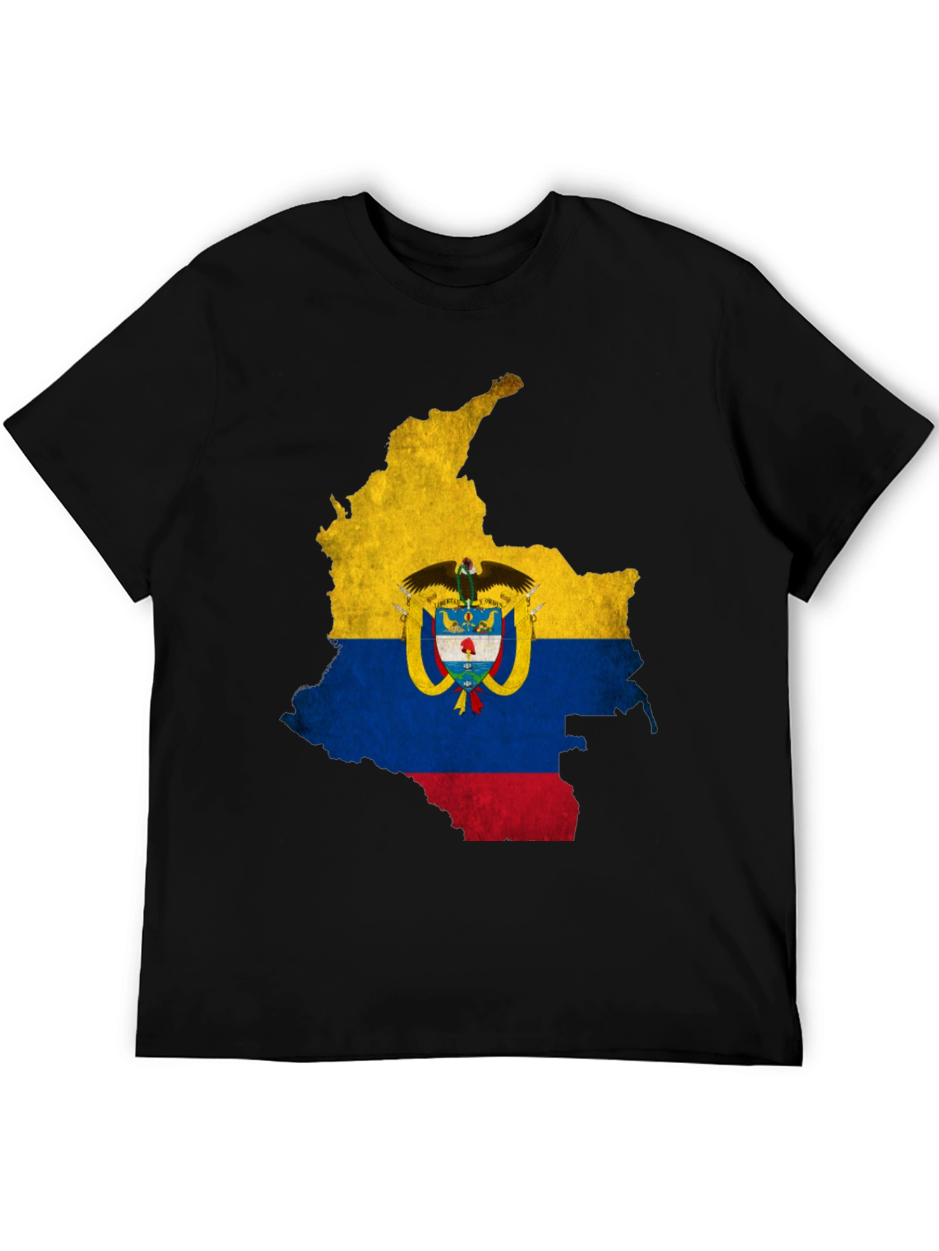 Colombia Flag Map Graphic Tee - Black